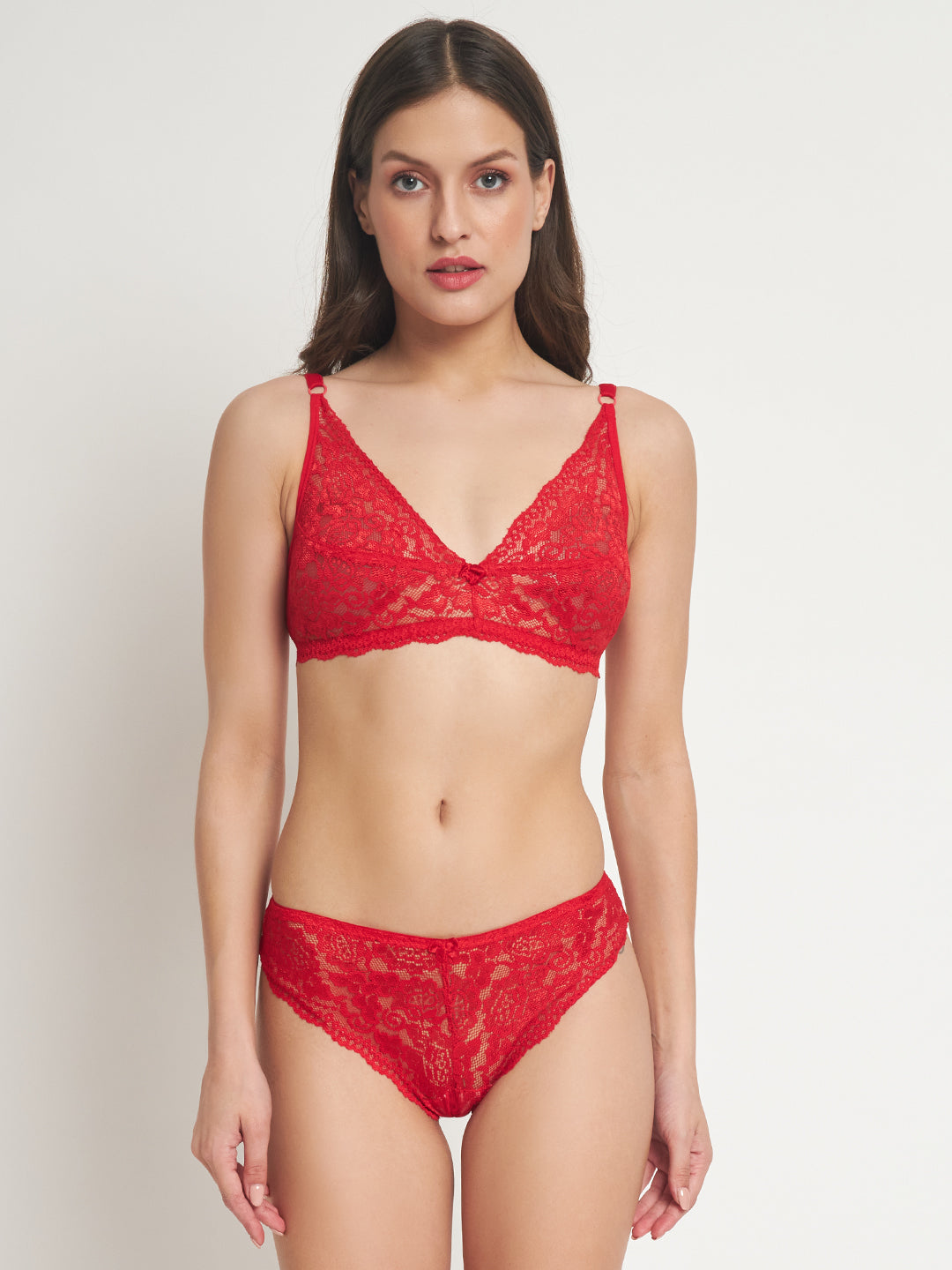 EFFECTINN'S NON PADDED LACE APSARA SET