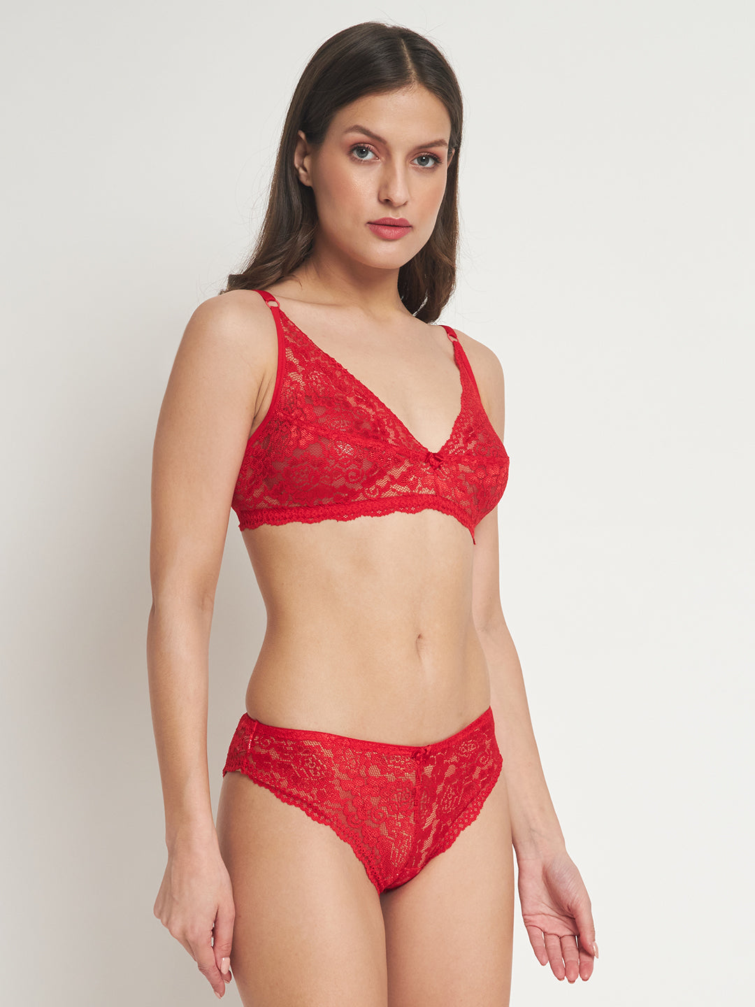 EFFECTINN'S NON PADDED LACE APSARA SET