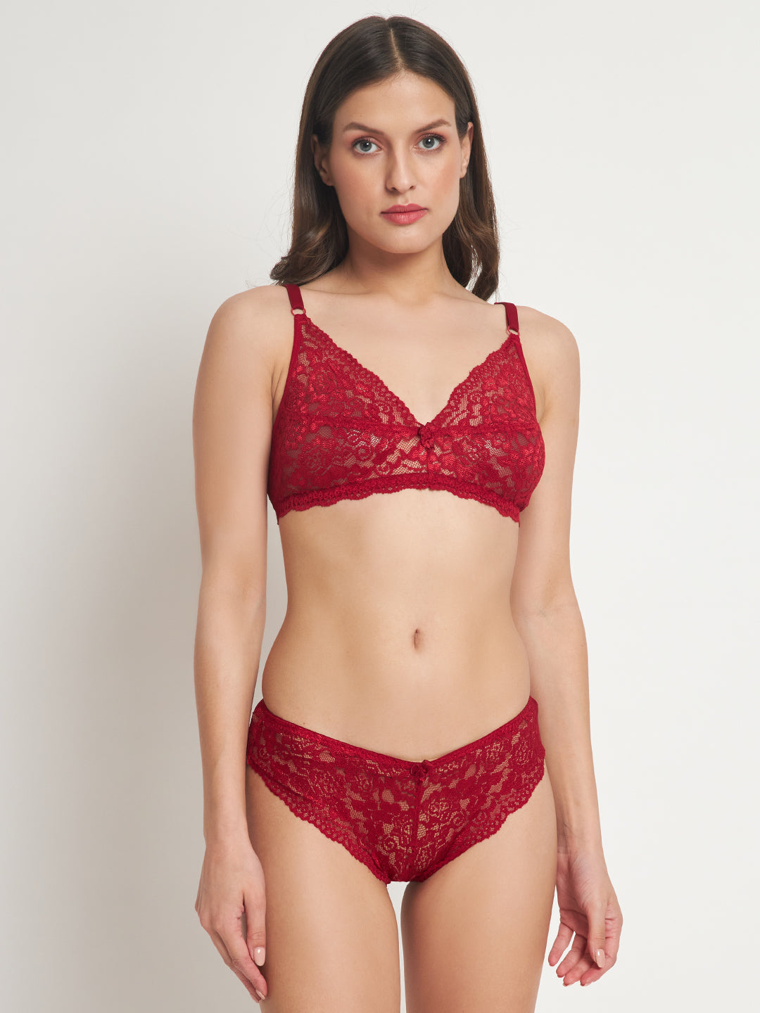 EFFECTINN'S NON PADDED LACE APSARA SET