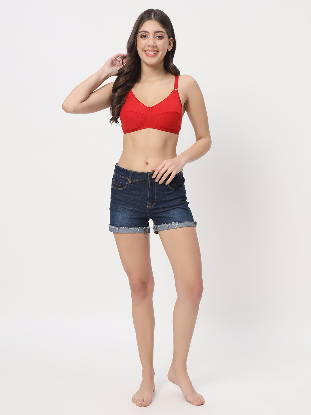 Elegant Everyday Comfort Cotton Bra – Soft Support & Seamless Fit(POPCORN)