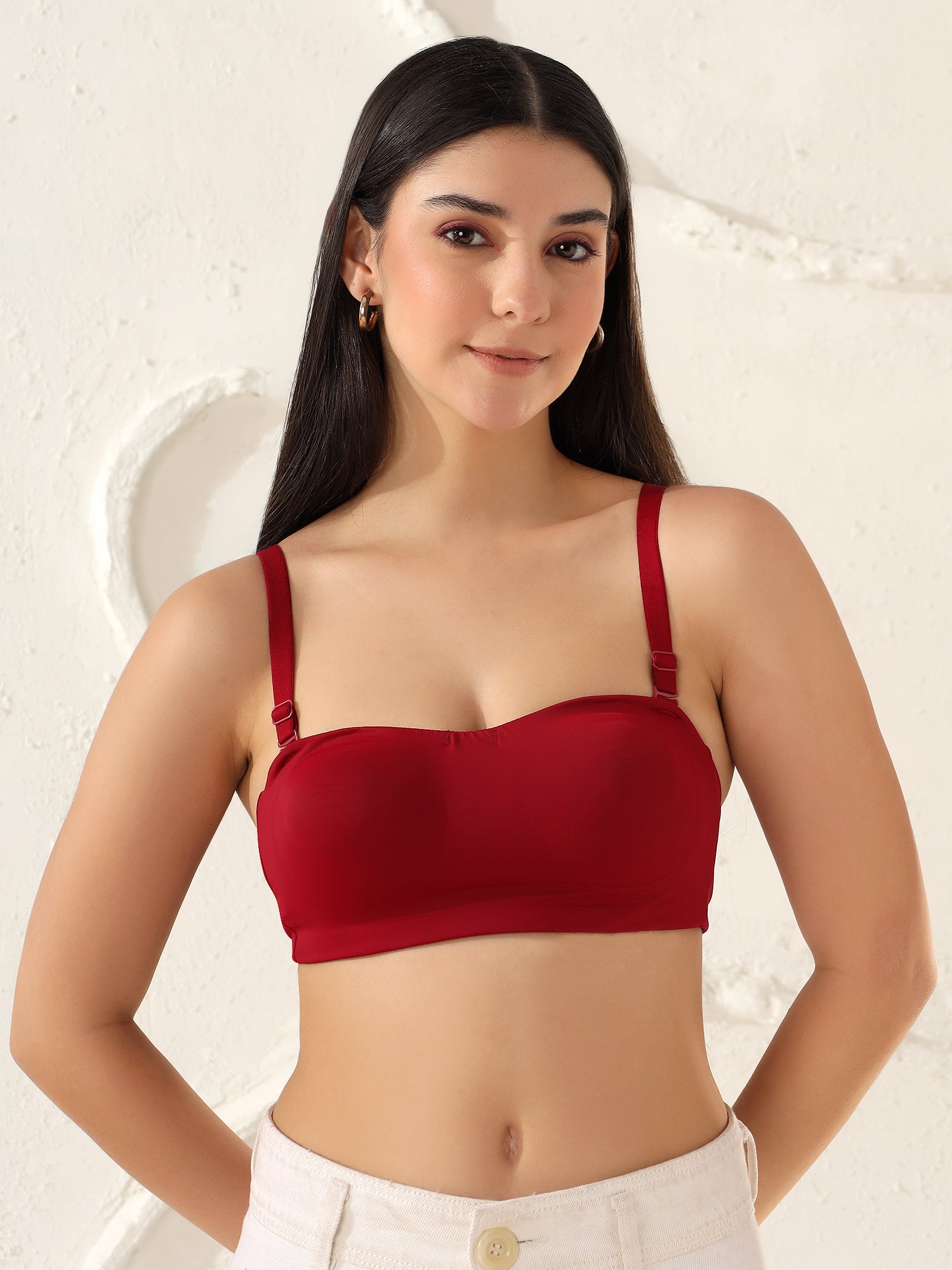 Effectinn Women’s Poly Lycra Tube Bra – Non-Padded | Strapless Comfort Fit