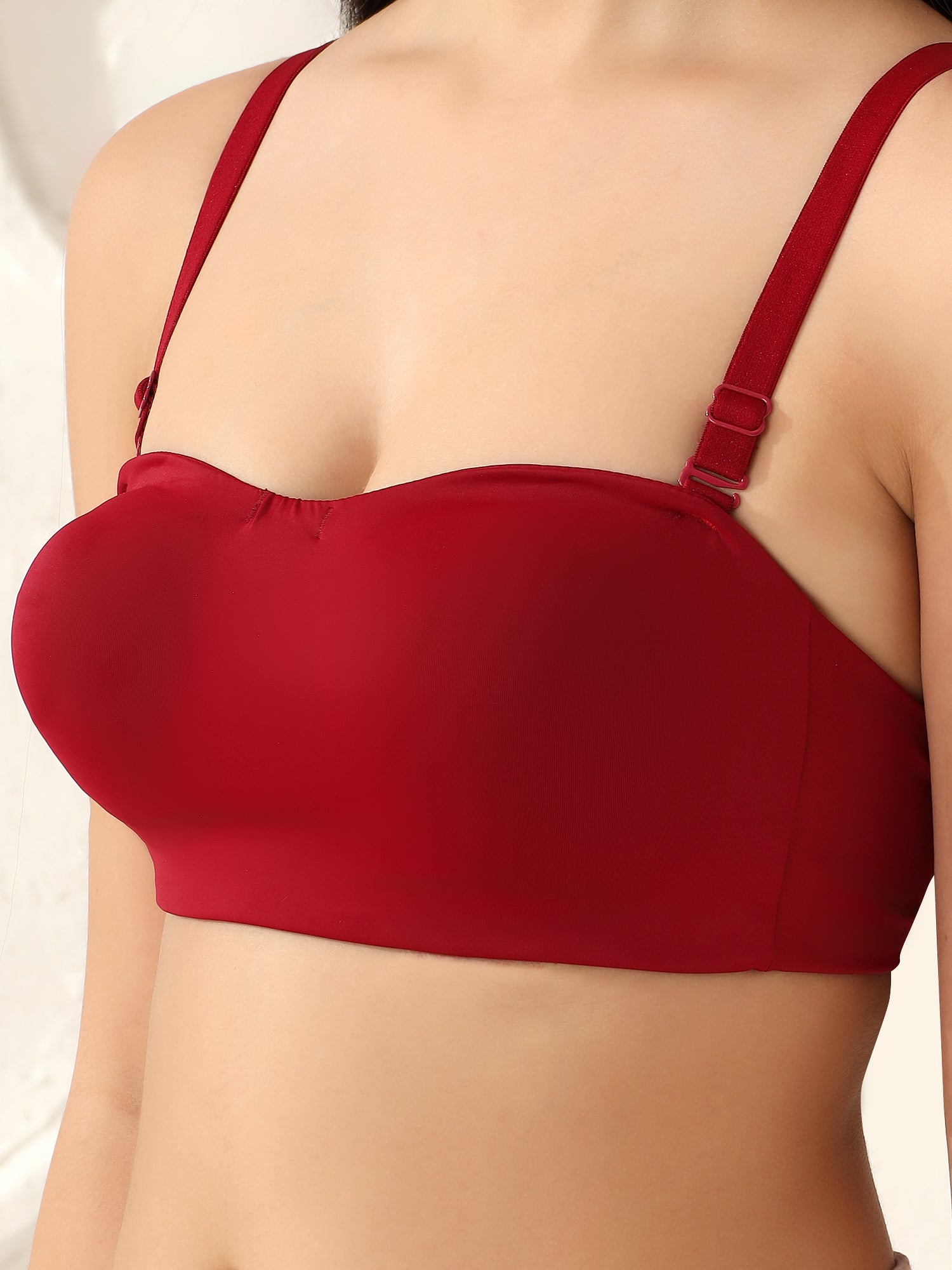 Effectinn Women’s Poly Lycra Tube Bra – Non-Padded | Strapless Comfort Fit