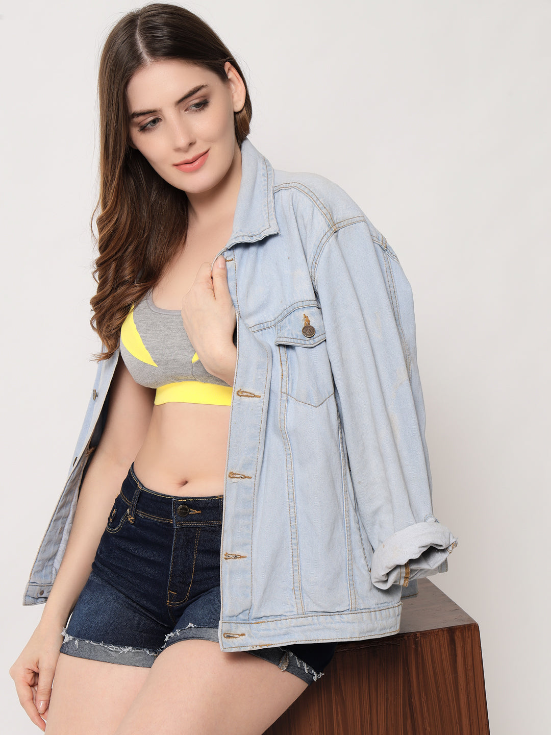 Effectinn's CAT Sports Bra with Removable Pads (GREY_GREEN)