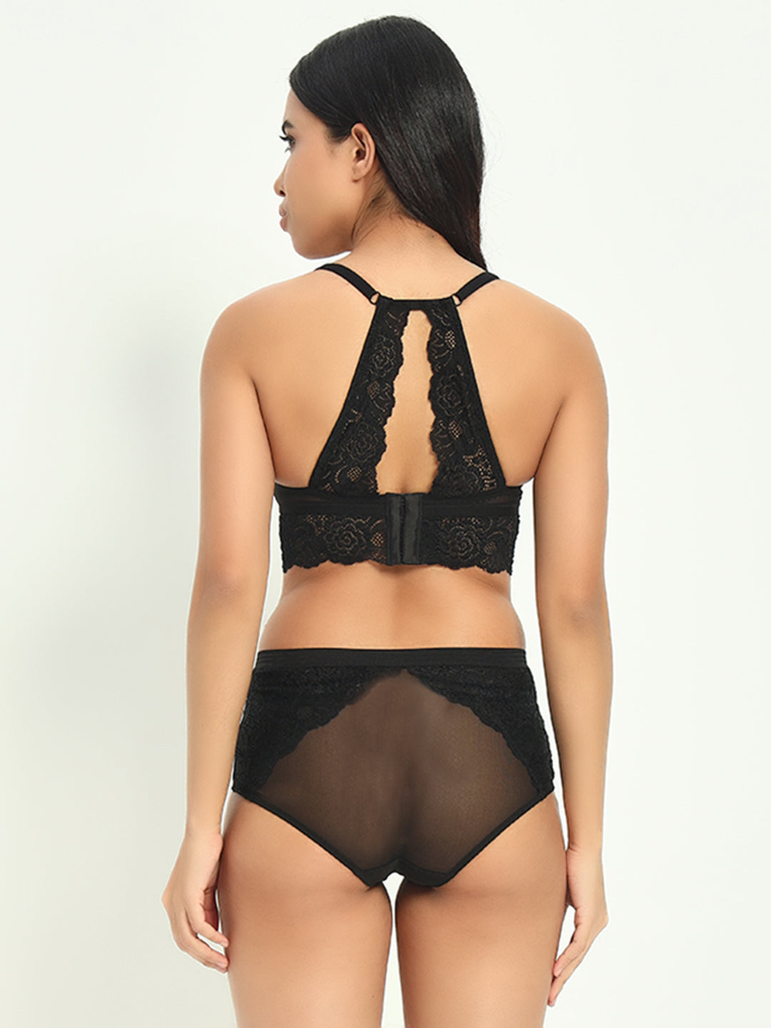 Effectinn's Padded Wired Bra with Lace Seamless Panty Lingerie Set (ISAVELLA)