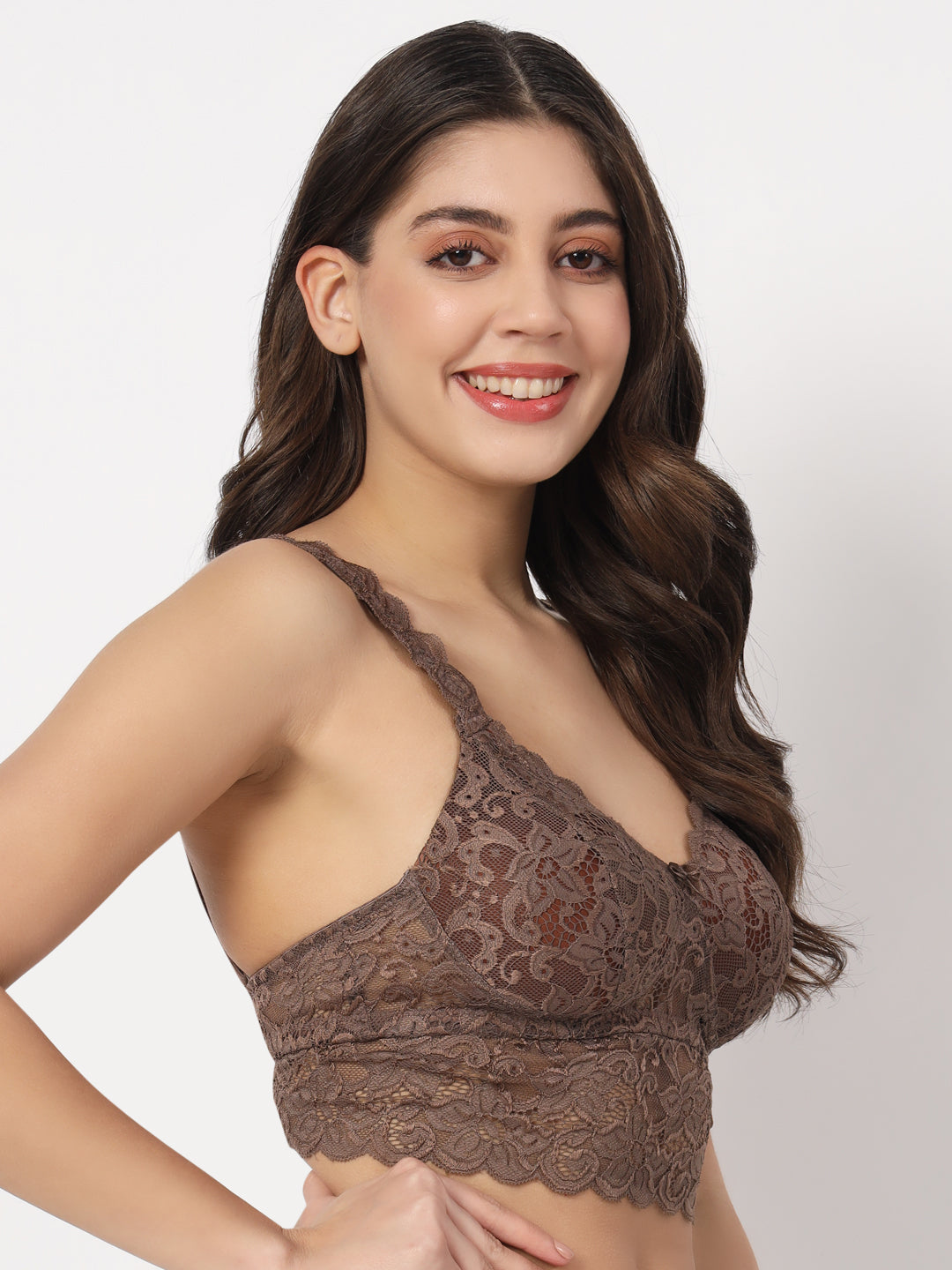 Elegant Effectinn Lace Bralette – Stylish Front & Back Design (BL-120)