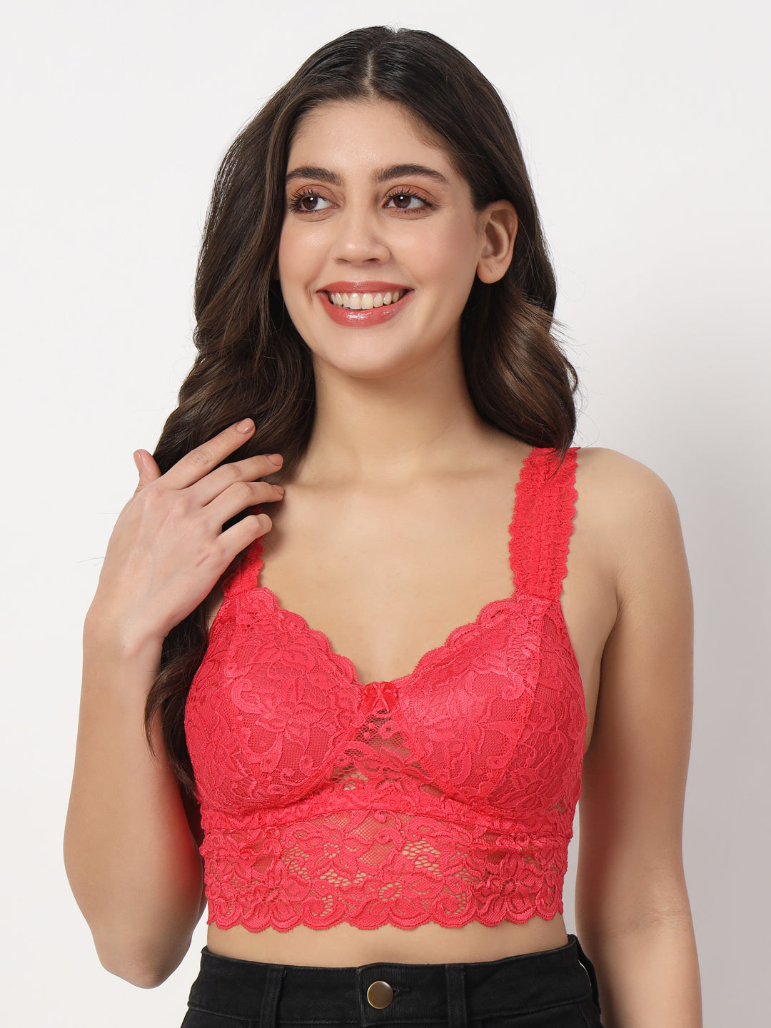 Elegant Effectinn Lace Bralette – Stylish Front & Back Design (BL-120)