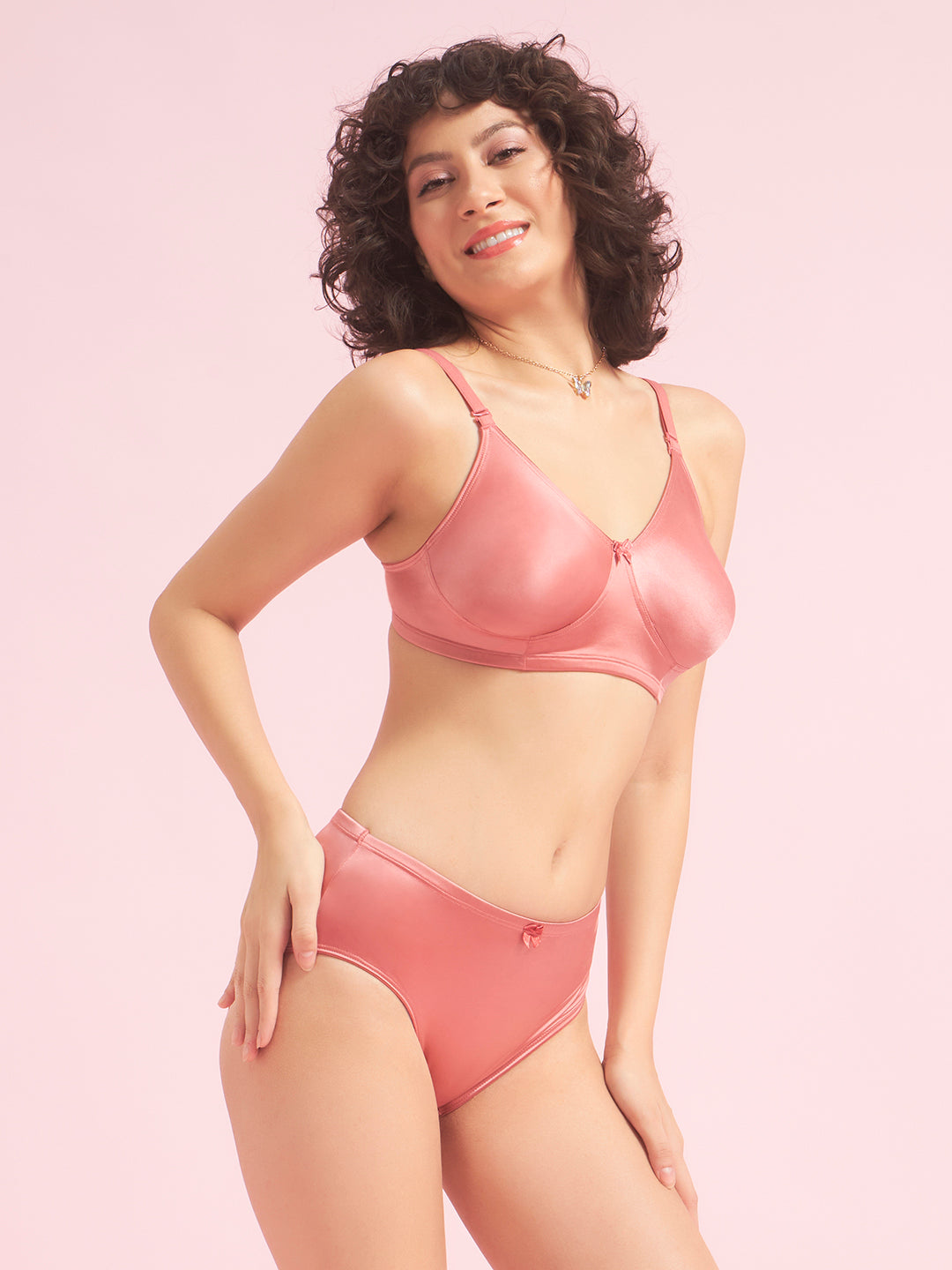 Effectinn Women’s Non-Padded Seamless Lingerie Set – Soft Comfort Bra & Panty Set