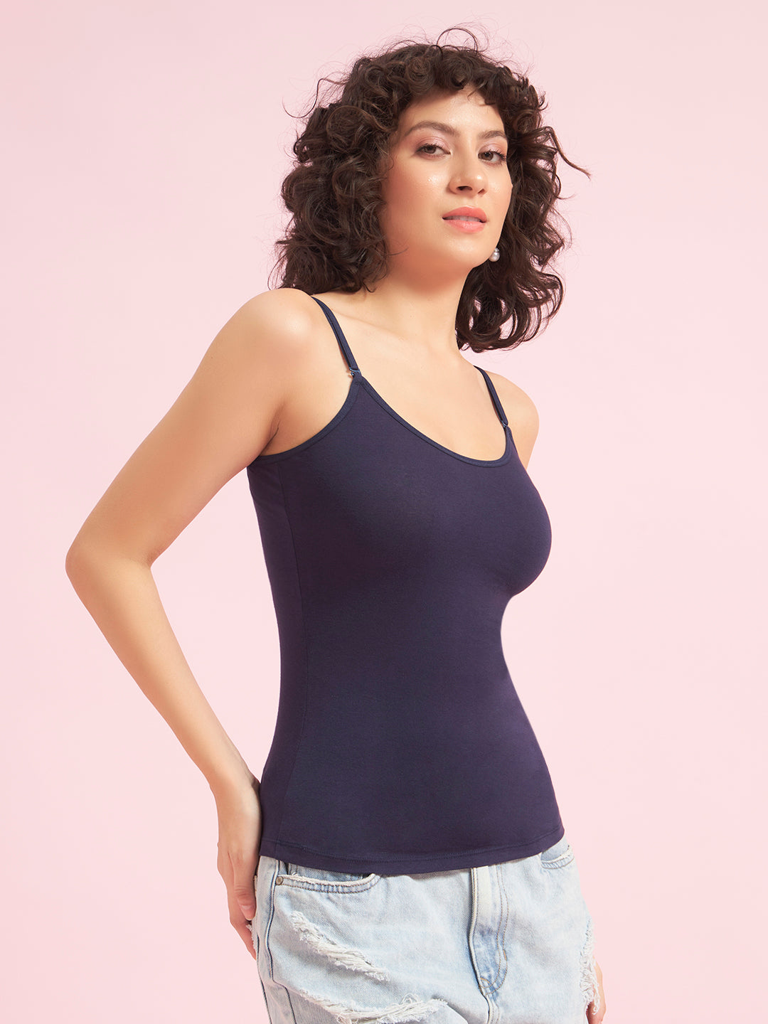 Effectinn Women’s Camisole Top – Soft Stretch Cotton Spaghetti Strap Tank(ADCM_0034)