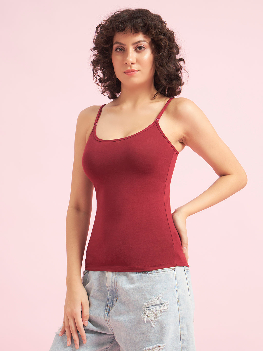 Effectinn Women’s Camisole Top – Soft Stretch Cotton Spaghetti Strap Tank(ADCM_0034)