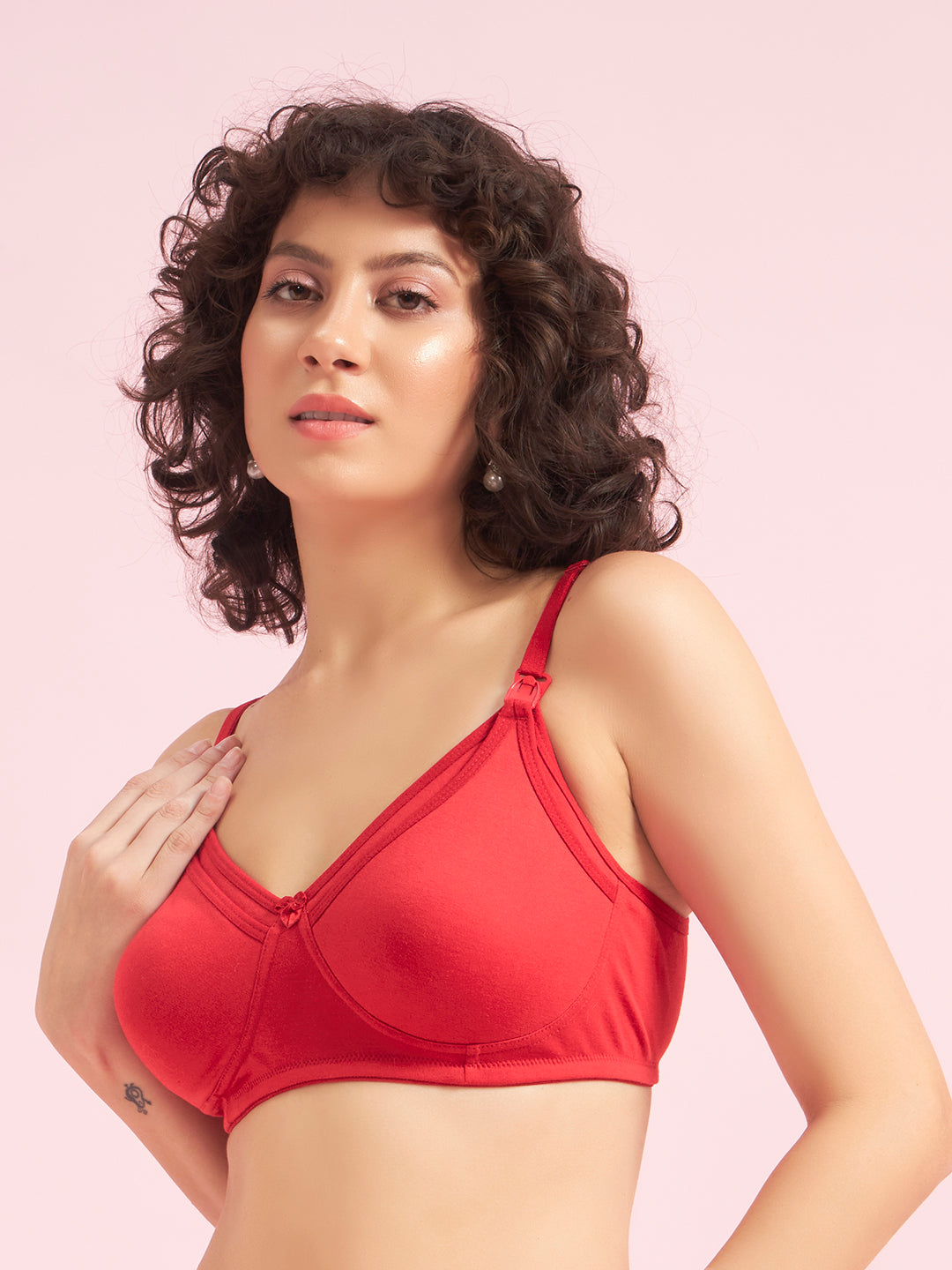 Effectinn Women’s Non-Padded Feeding Bra – Non-Wired Soft Cotton Maternity Nursing Bra