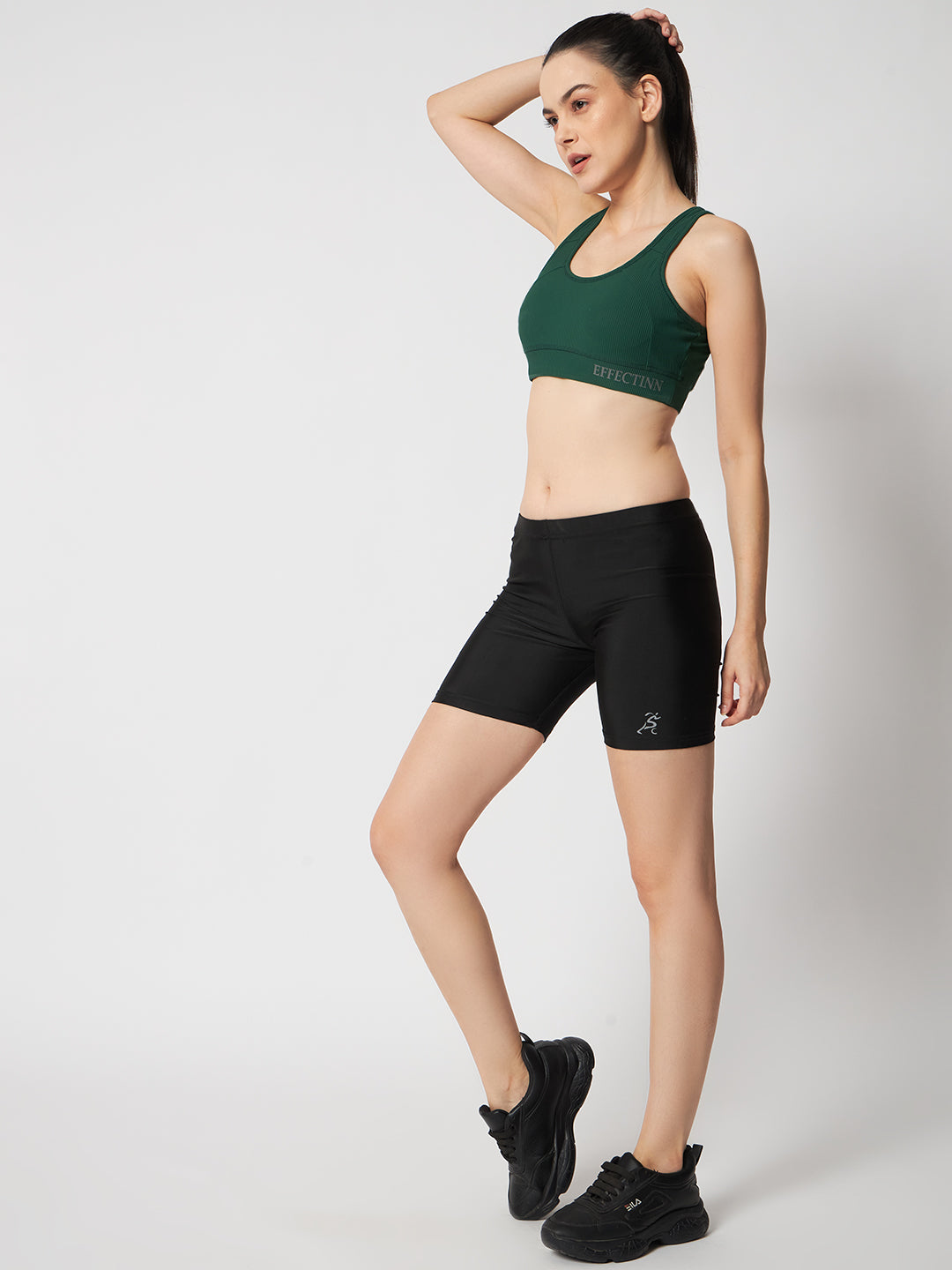 FlexFit Padded Solid Sports Bra 1277 (D.Green)
