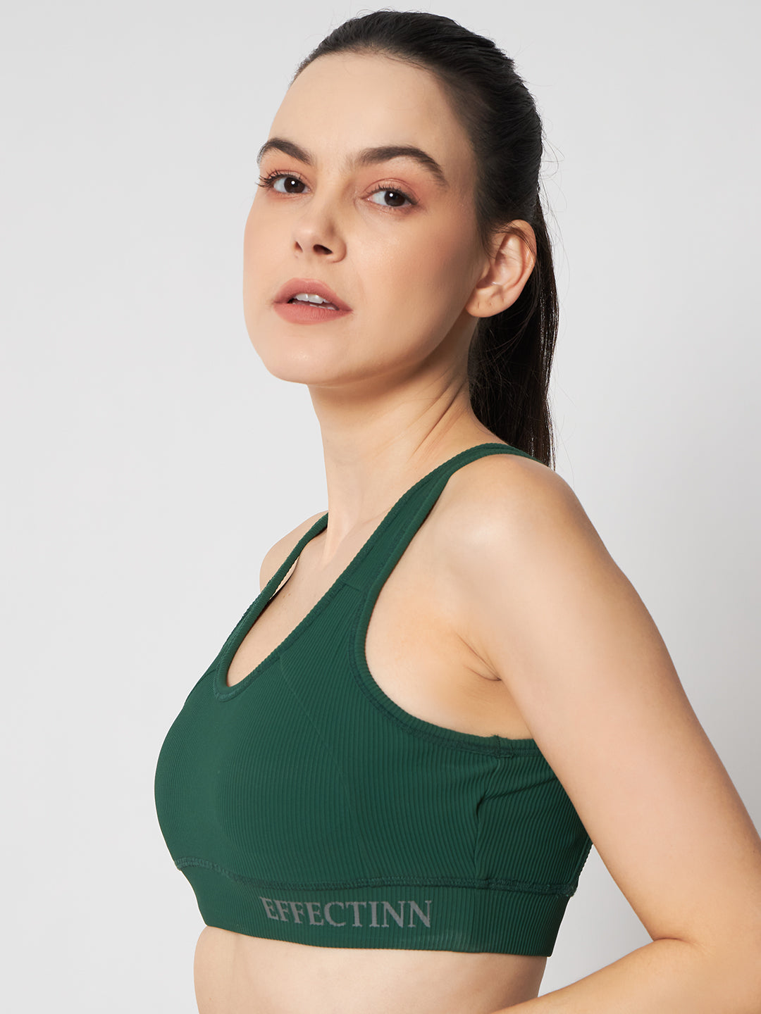 FlexFit Padded Solid Sports Bra 1277 (D.Green)