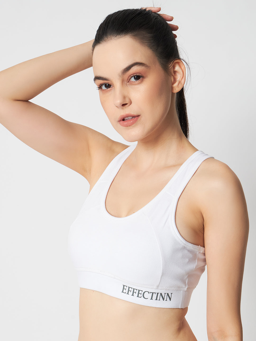FlexFit Padded Solid Sports Bra 1272 (White)