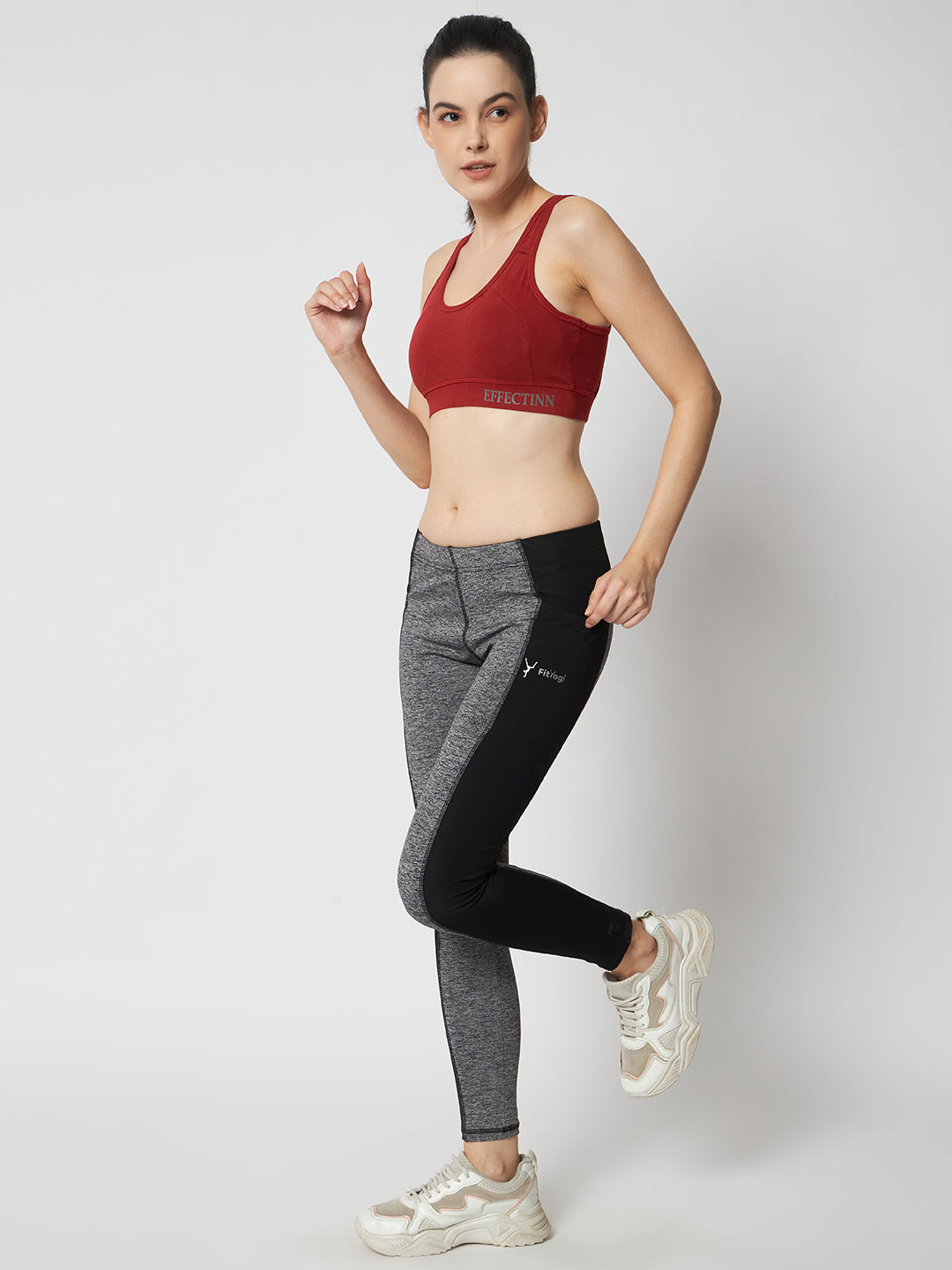 FlexFit Padded Solid Sports Bra 1272 (Maroon)