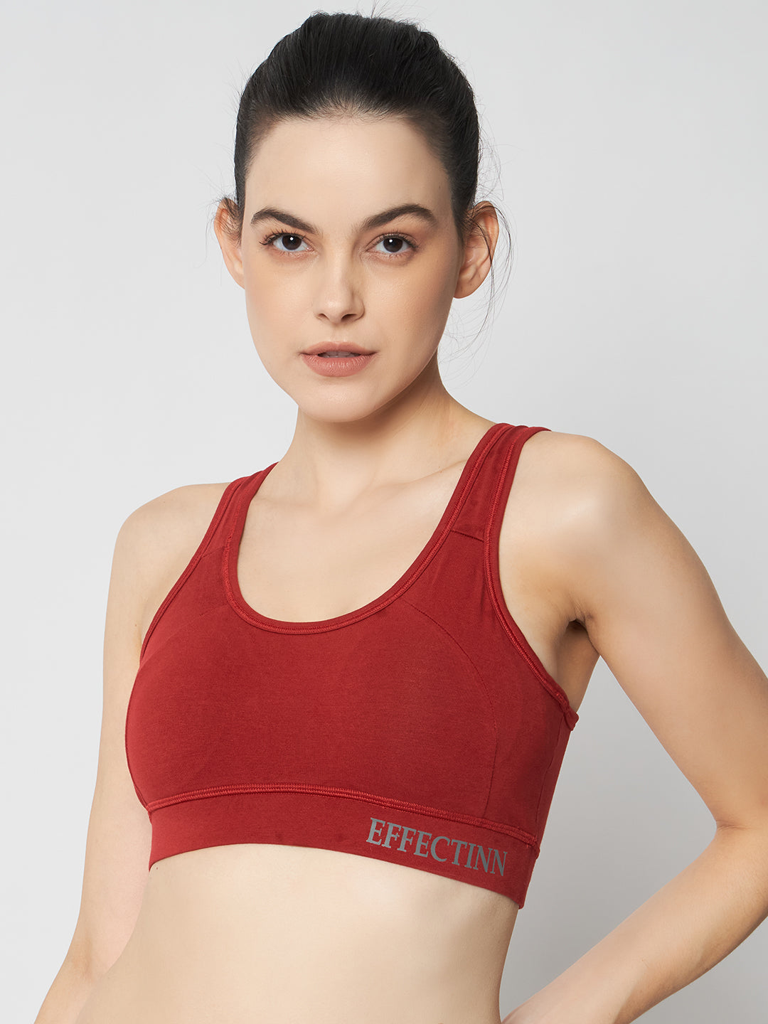 FlexFit Padded Solid Sports Bra 1272 (Maroon)