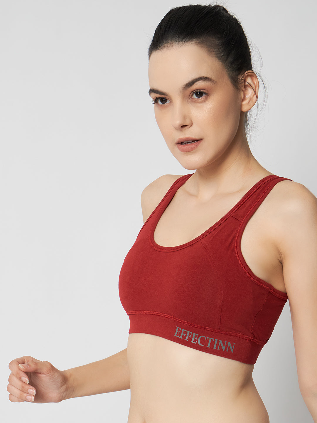 FlexFit Padded Solid Sports Bra 1272 (Maroon)