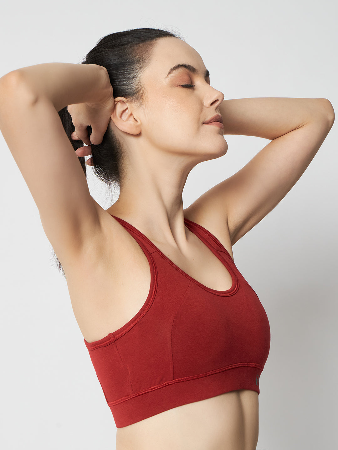FlexFit Padded Solid Sports Bra 1272 (Maroon)