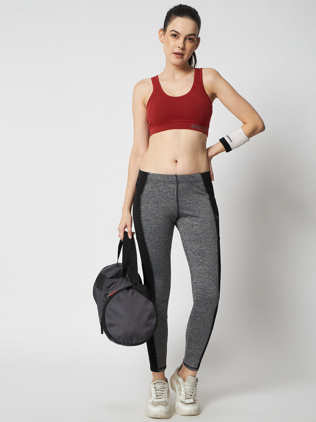 FlexFit Padded Solid Sports Bra 1272 (Maroon)