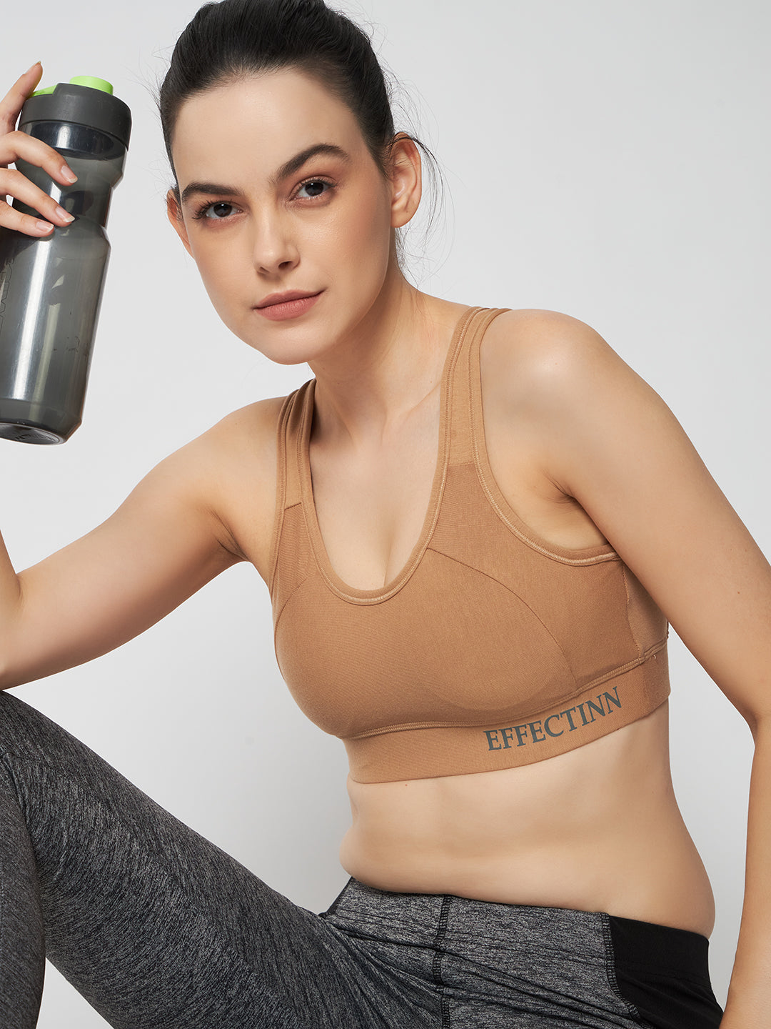 FlexFit Padded Solid Sports Bra 1272 (NUDE)