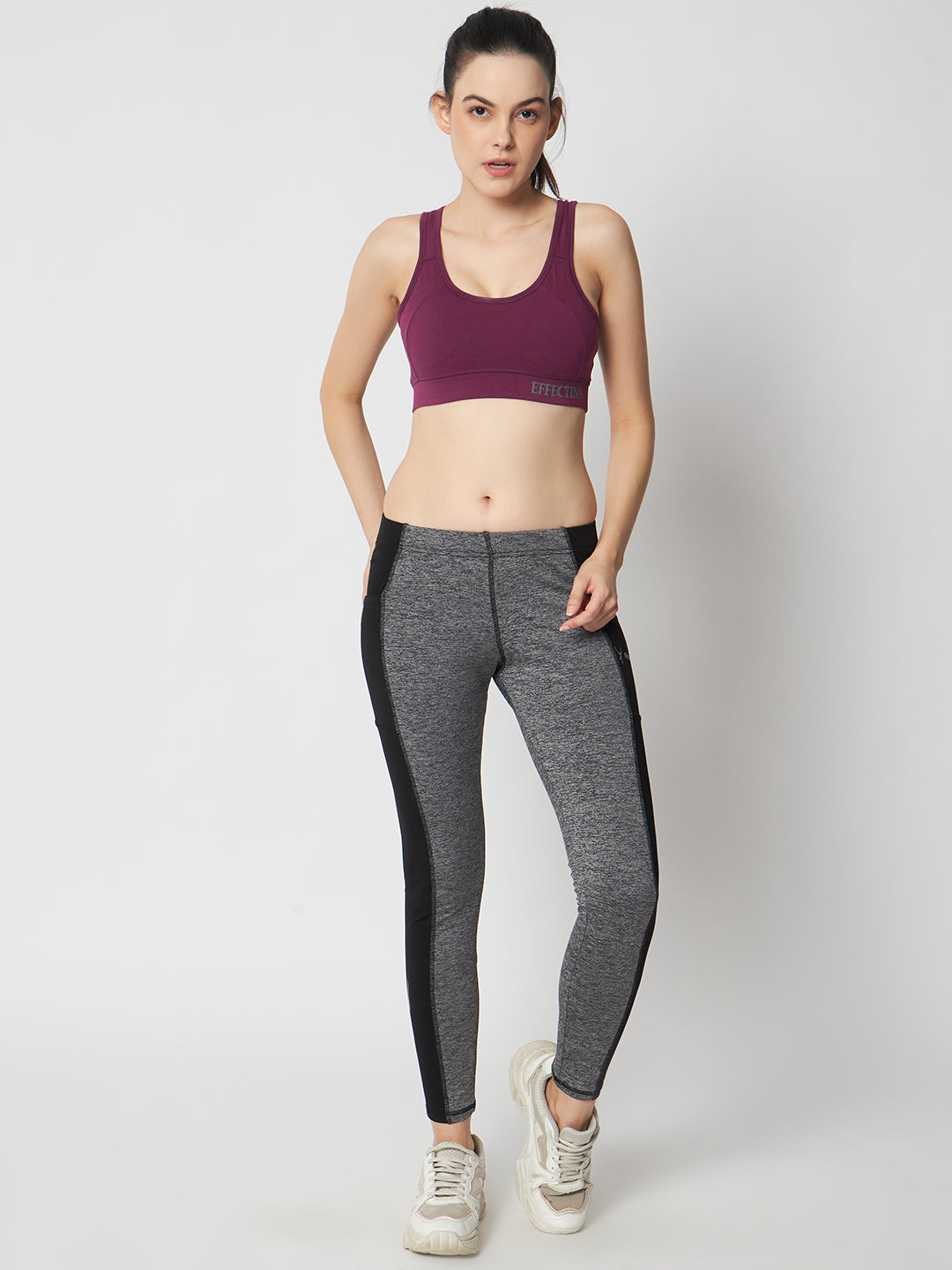 FlexFit Padded Solid Sports Bra 1272 (Wine)