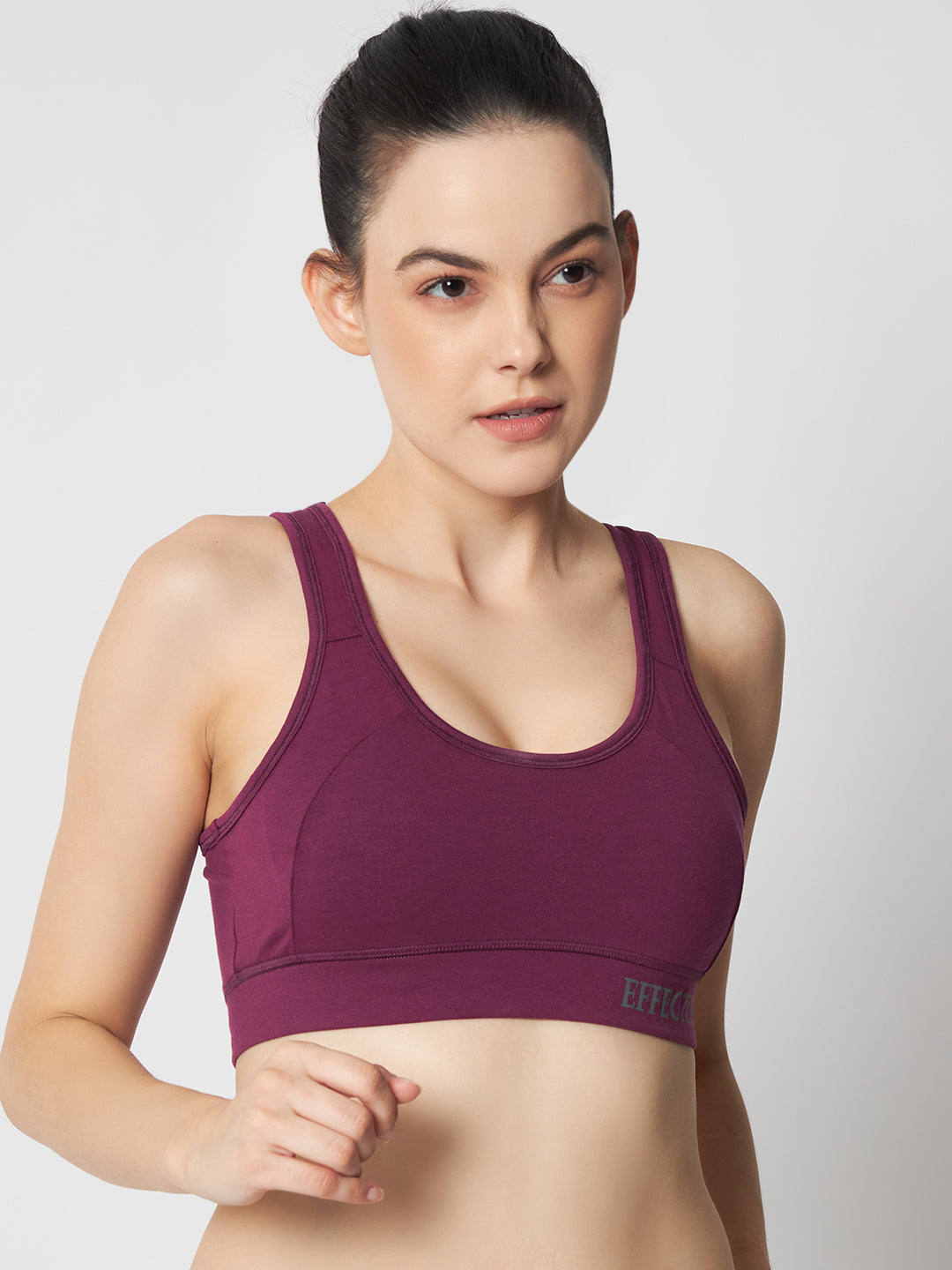 FlexFit Padded Solid Sports Bra 1272 (Wine)