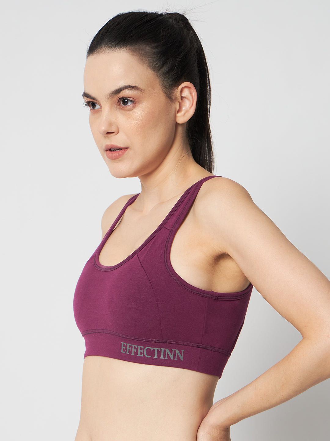 FlexFit Padded Solid Sports Bra 1272 (Wine)