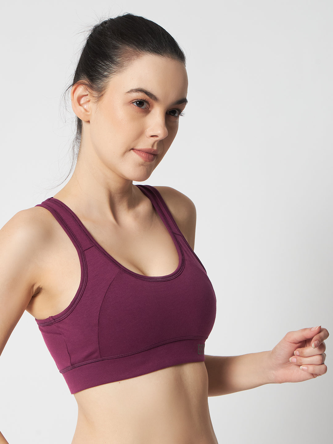 FlexFit Padded Solid Sports Bra 1272 (Wine)