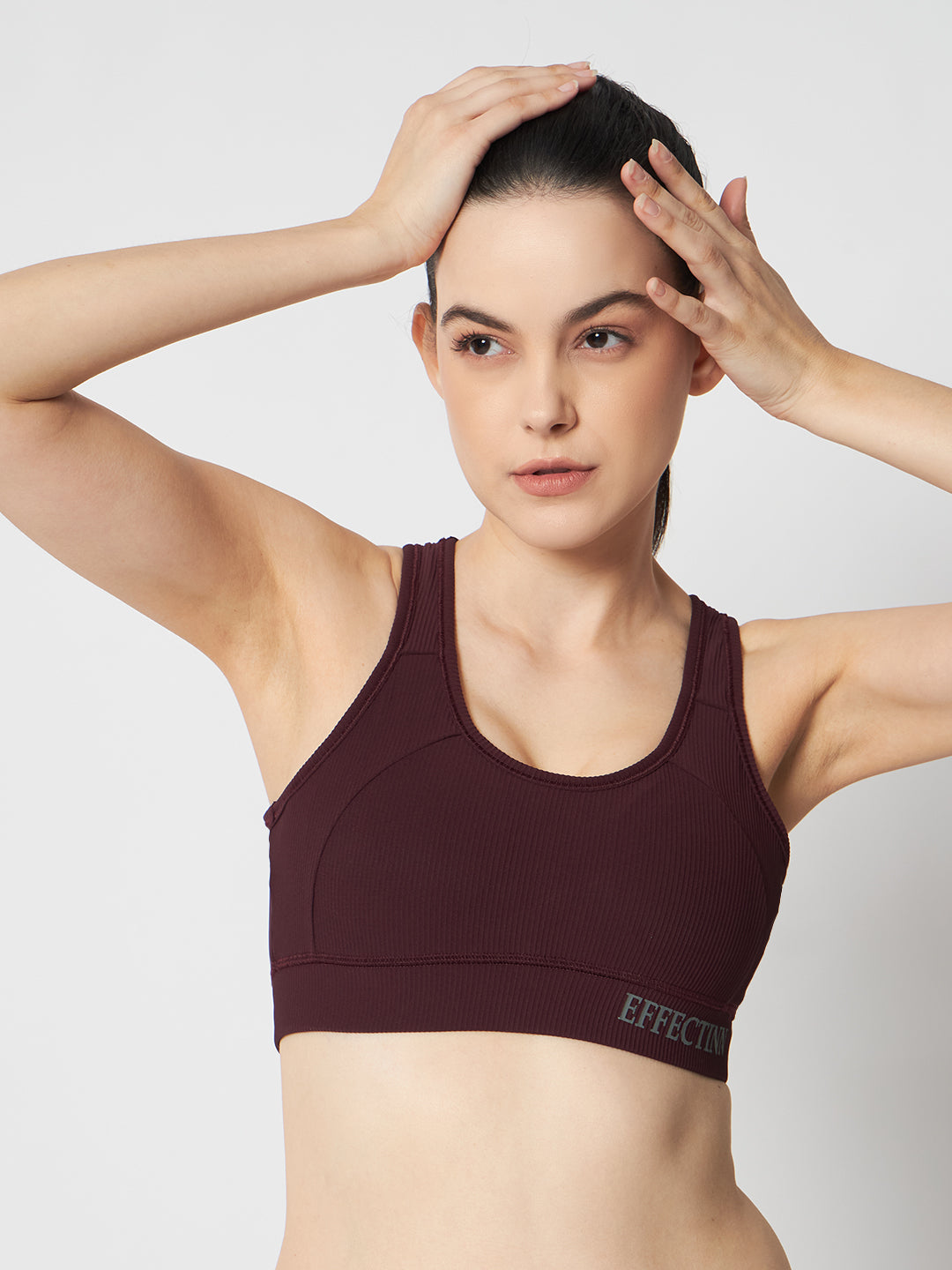 FlexFit Padded Solid Sports Bra 1277 (D.Wine)