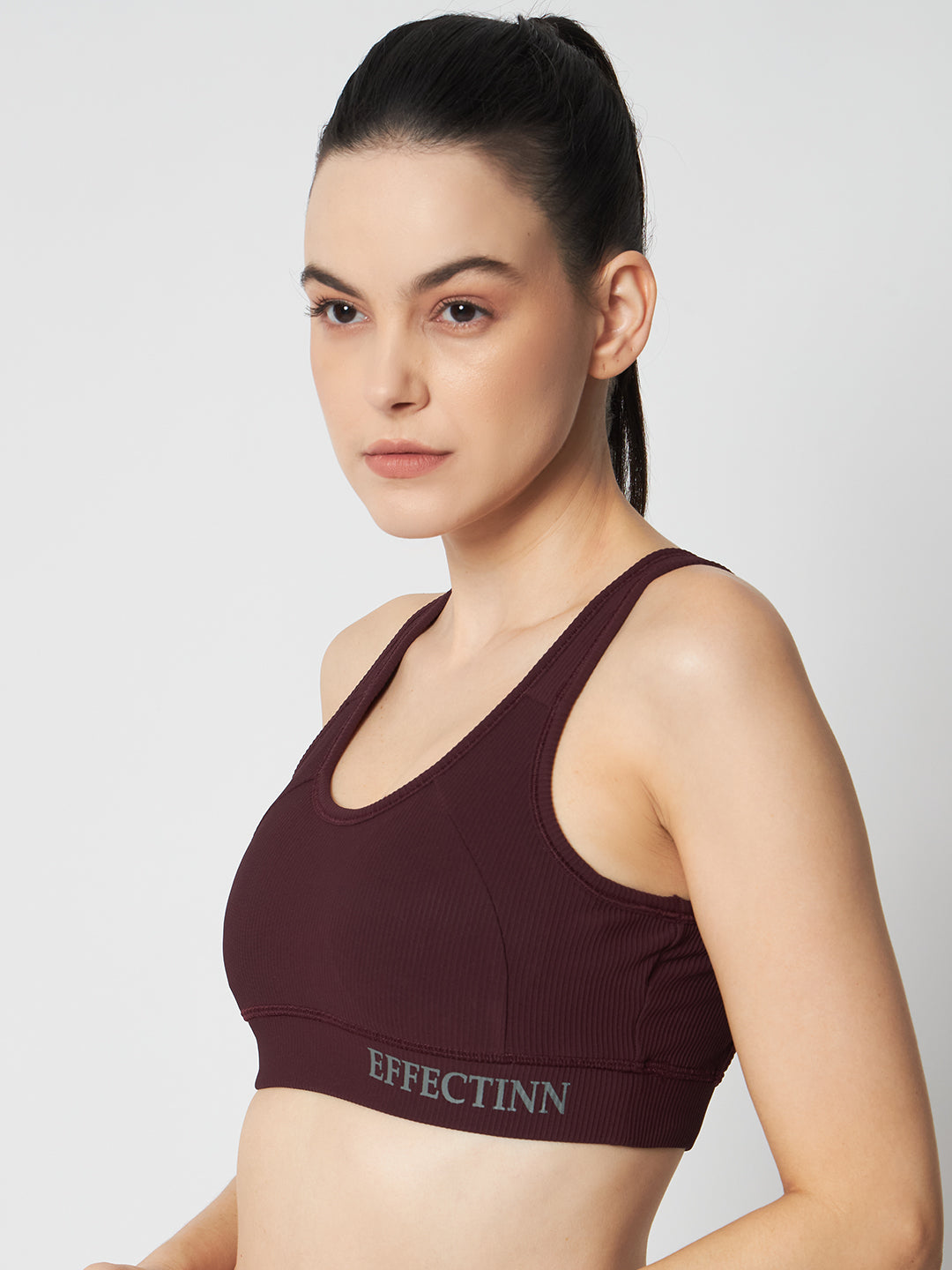 FlexFit Padded Solid Sports Bra 1277 (D.Wine)