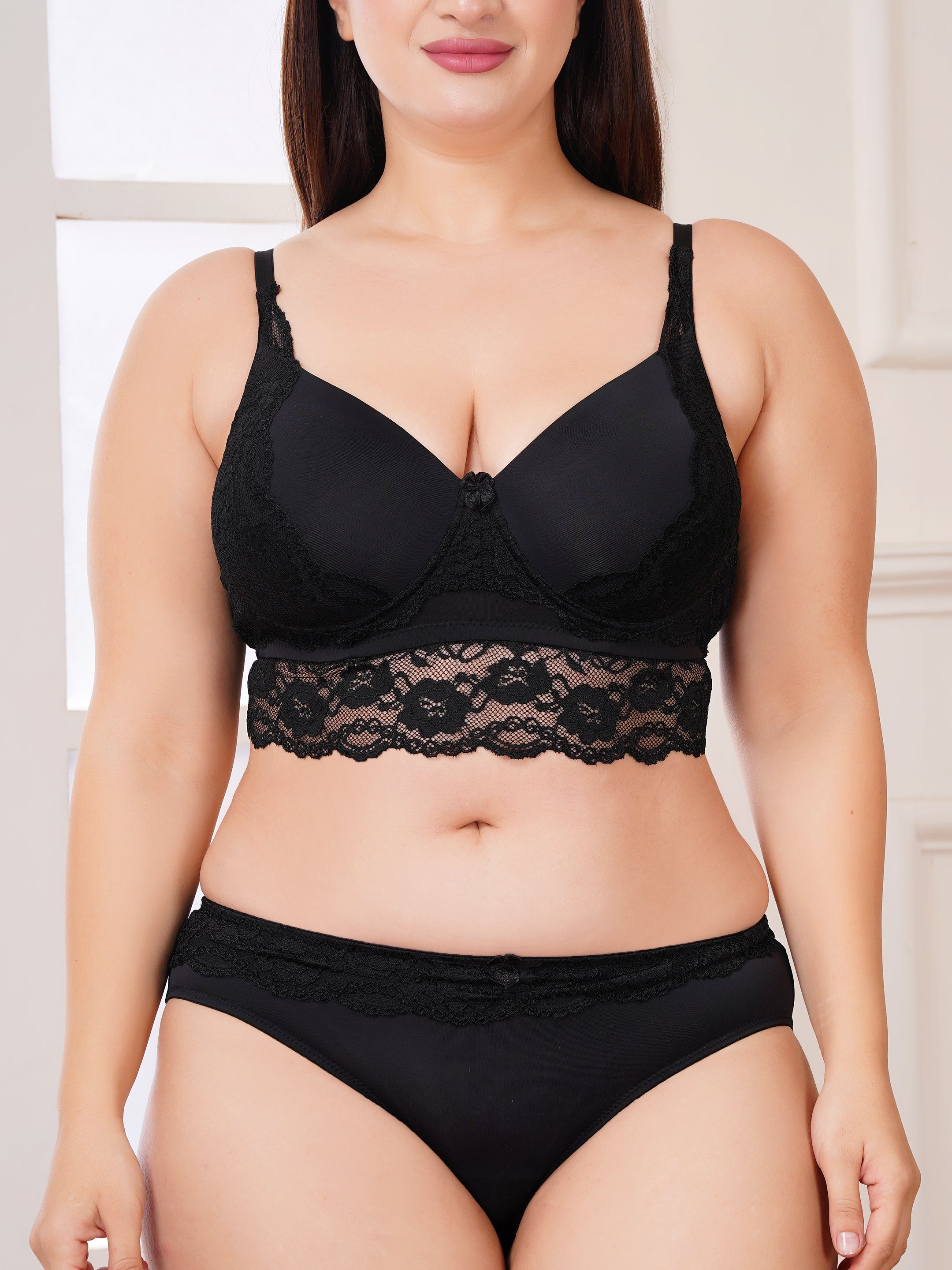 Premium Lace Bralette & Bikini Panty Set for Women | Comfortable Daily Wear Lingerie (1276)