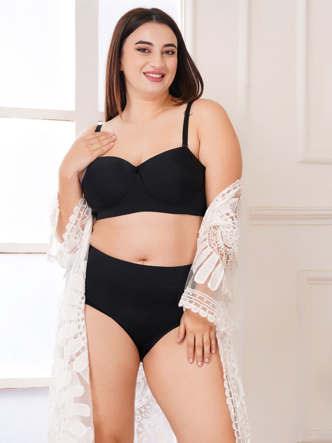 Effectinn Lingerie Curve Confidence Demi Cup Bra & High-Waist Panty Set (DASY SET)