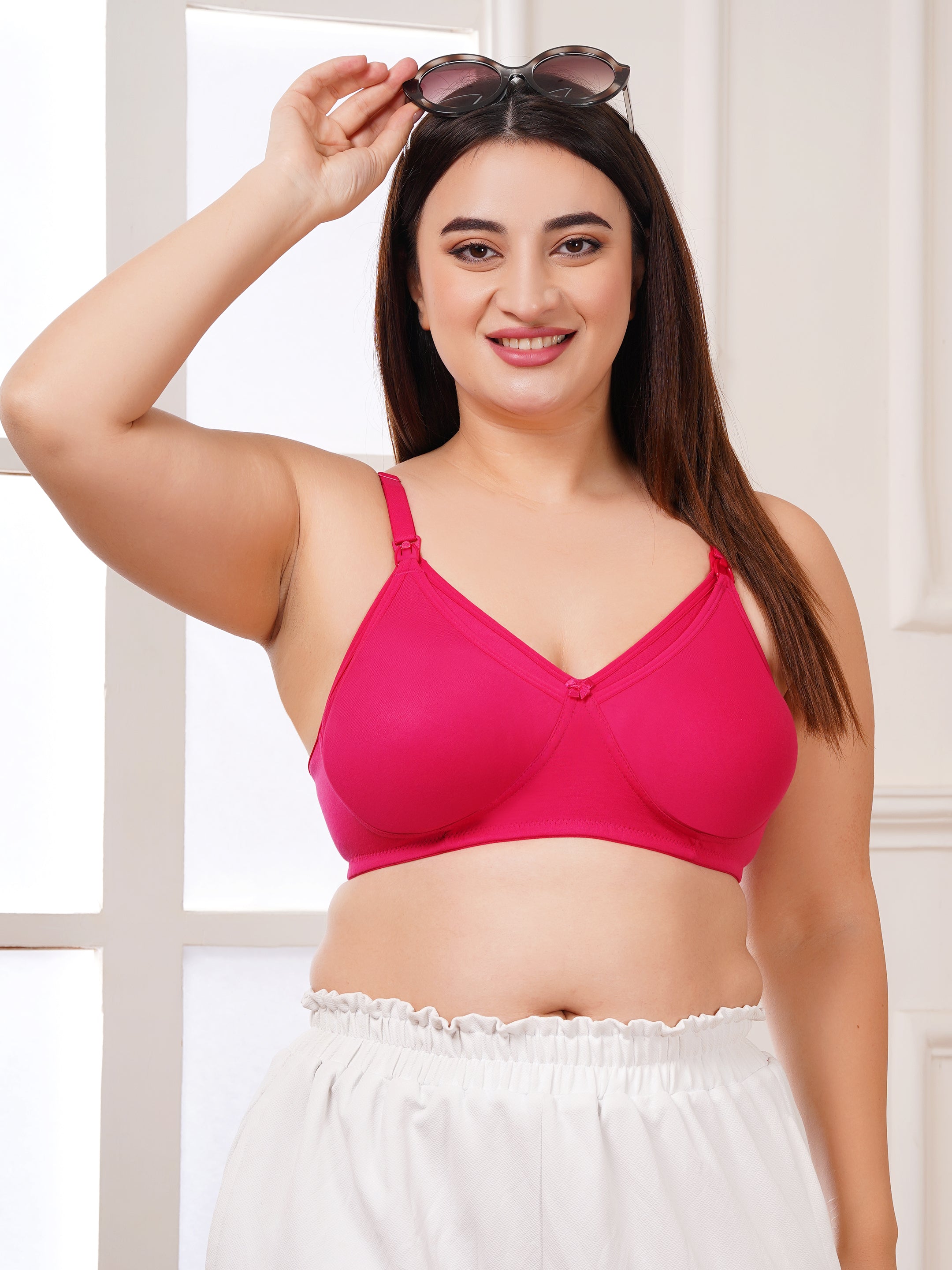 Soft Cotton Non-Padded Maternity Nursing Bra – Easy Feeding Bra for New Moms