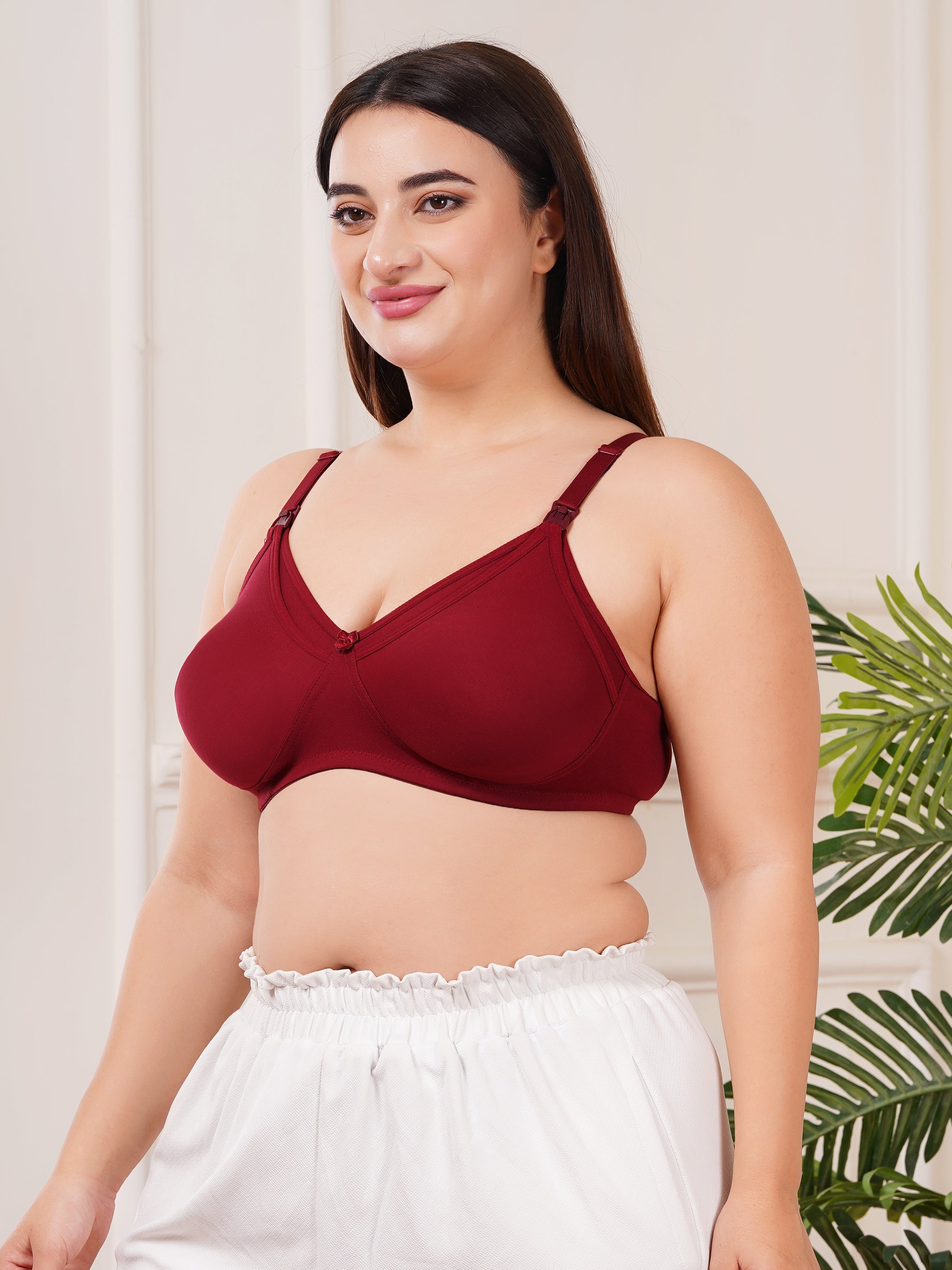 Soft Cotton Non-Padded Maternity Nursing Bra – Easy Feeding Bra for New Moms