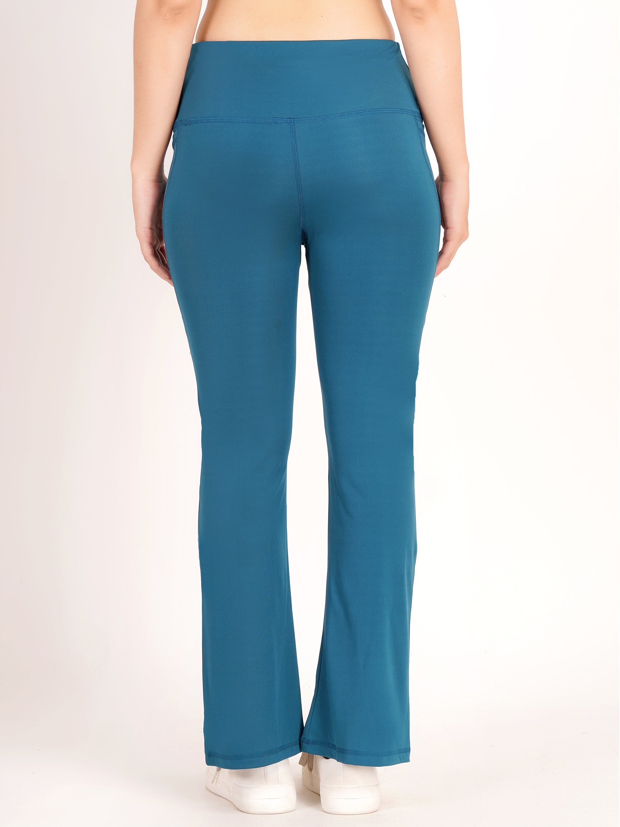 High-Waisted Bootcut Yoga Pants with Pockets