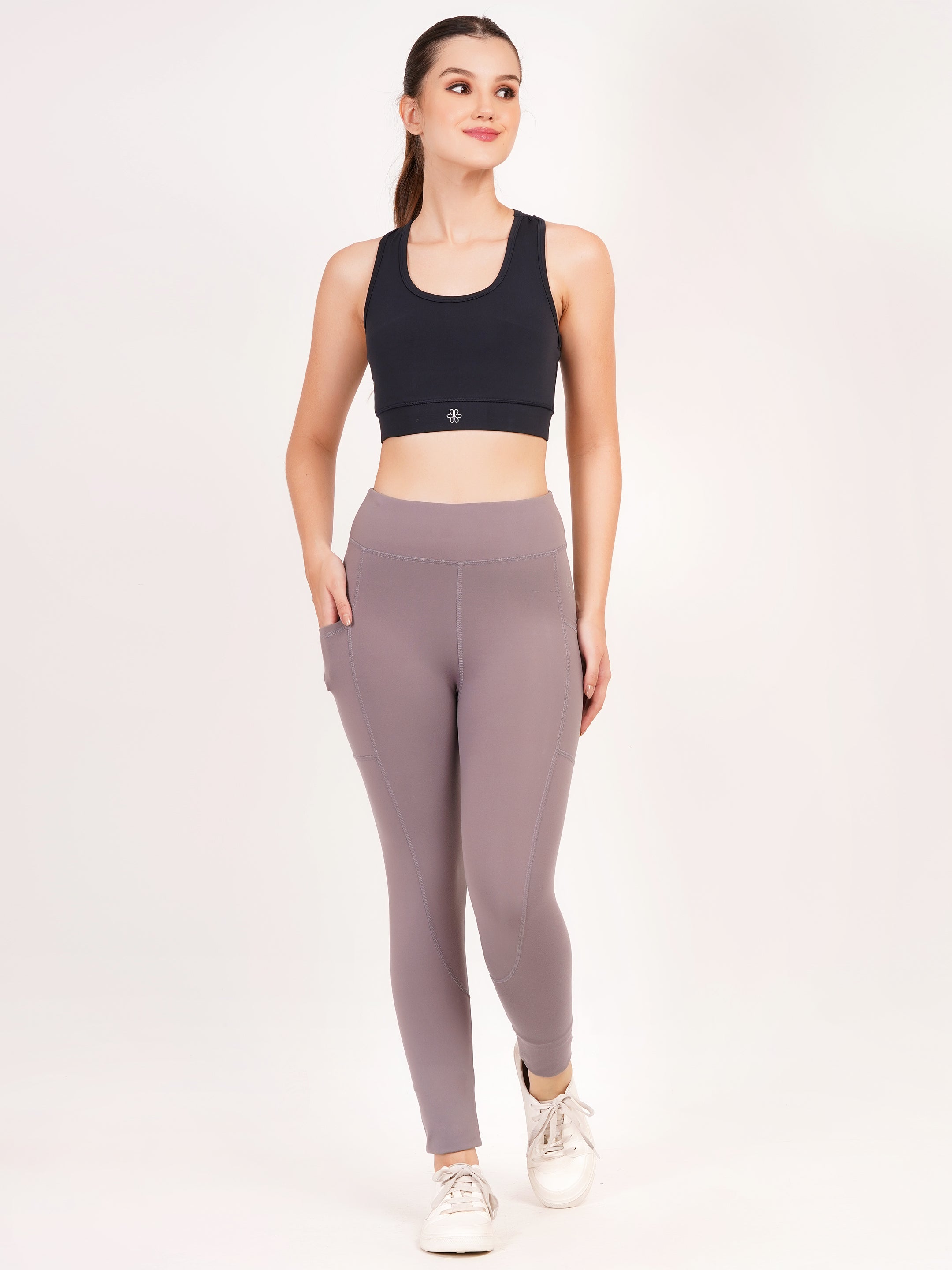 The Contour Ribbed Legging | Ash Lavender