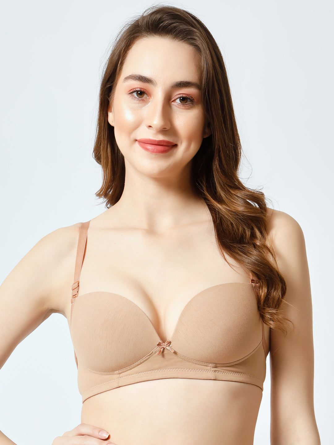 Padded Non-wired T-shirt Bra With Detachable Straps Eff_02