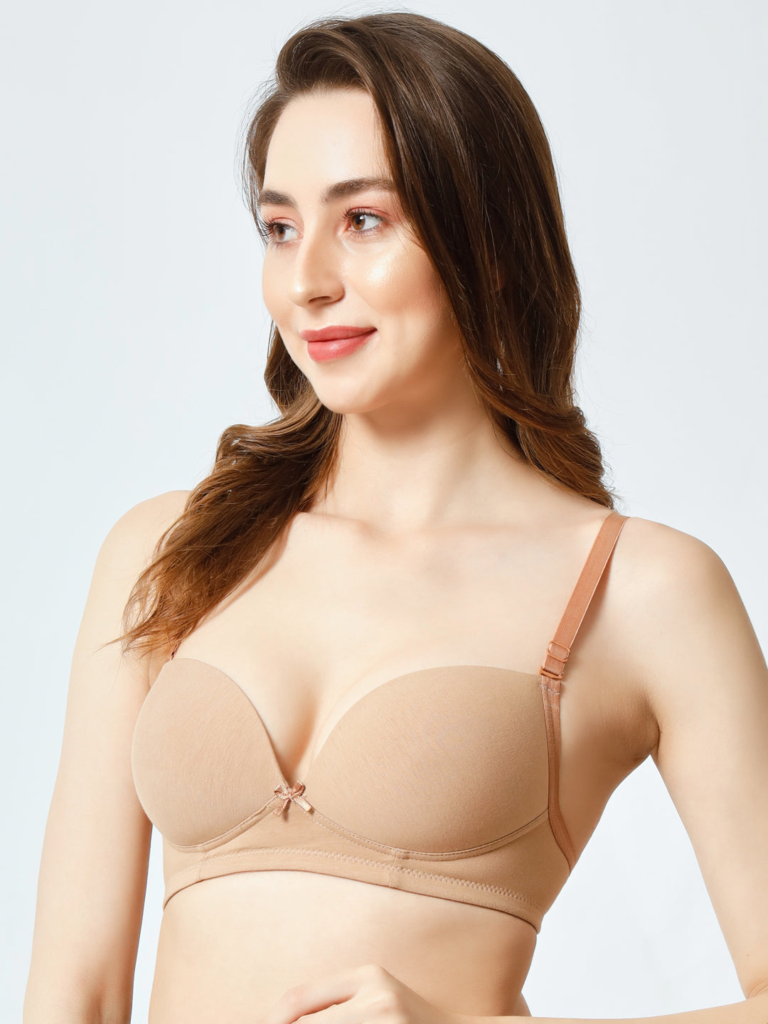 Padded Non-wired T-shirt Bra With Detachable Straps Eff_02