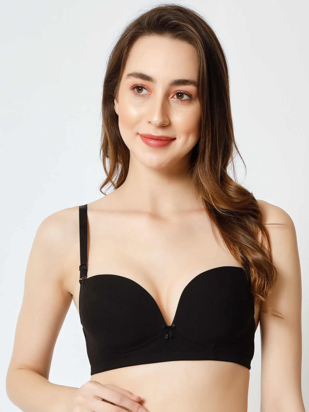 Padded Non-wired T-shirt Bra With Detachable Straps Eff_02