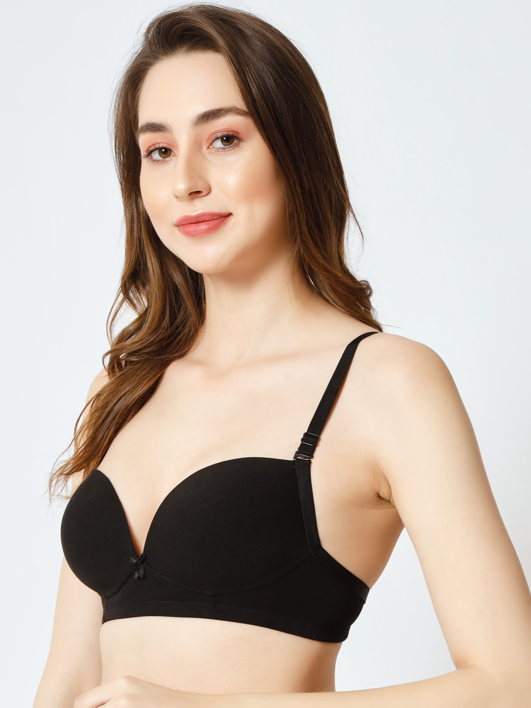 Padded Non-wired T-shirt Bra With Detachable Straps Eff_02