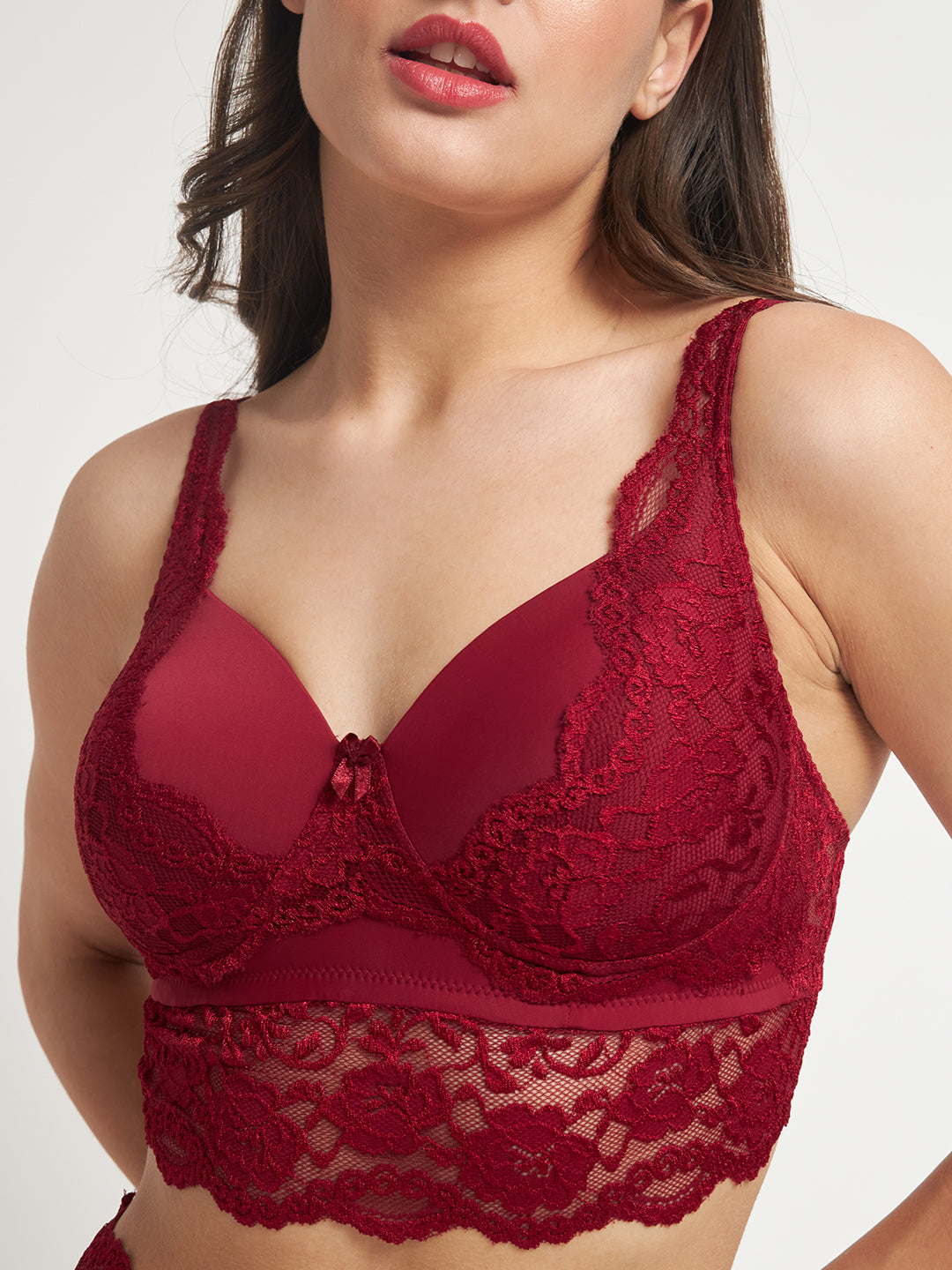 Effectinn"s Non Wired Padded Lingerie Set (1276-MAROON)