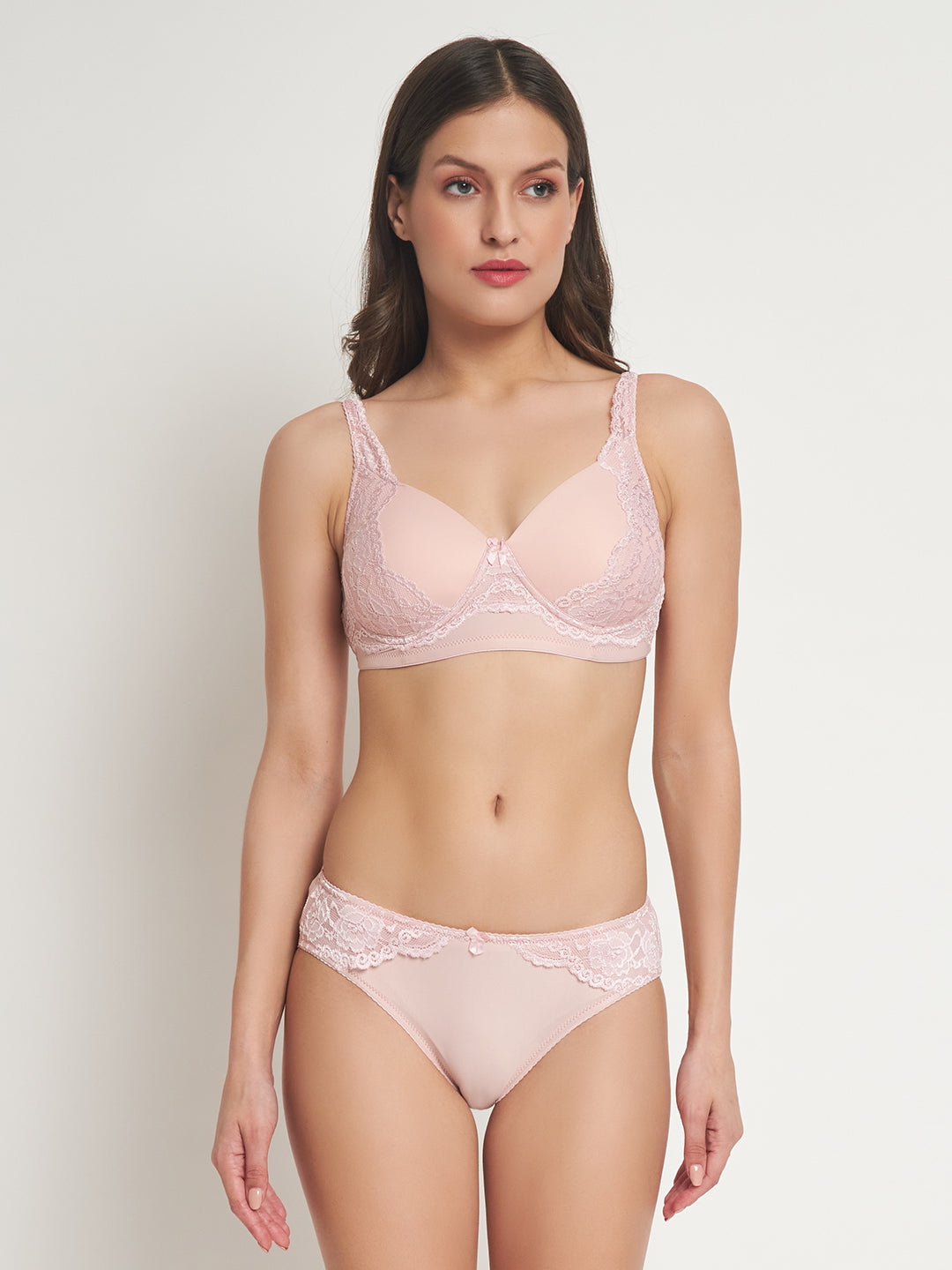 Effectinn"s Non Wired Padded Lingerie Set (1278-PINK)