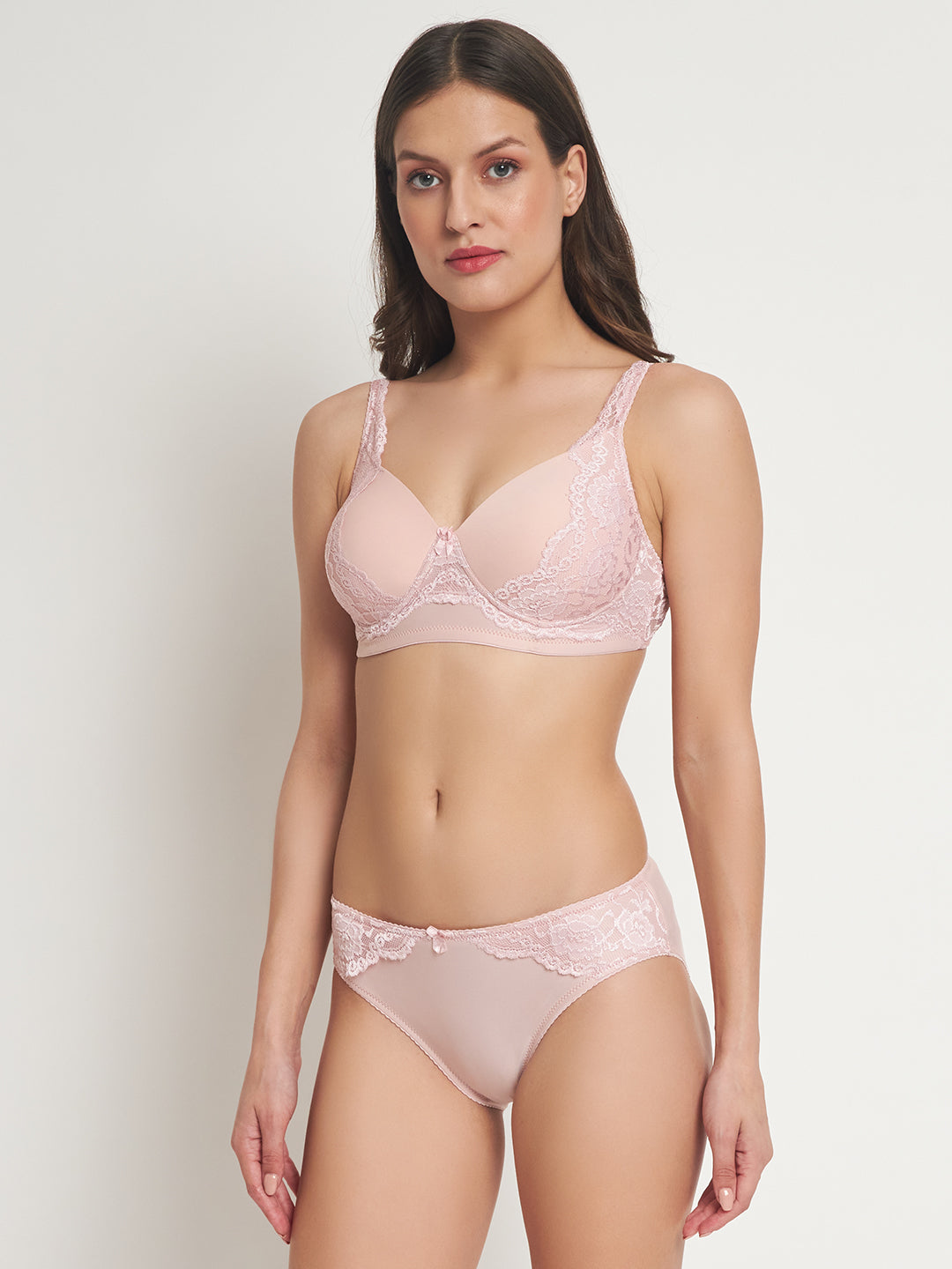 Effectinn"s Non Wired Padded Lingerie Set (1278-PINK)