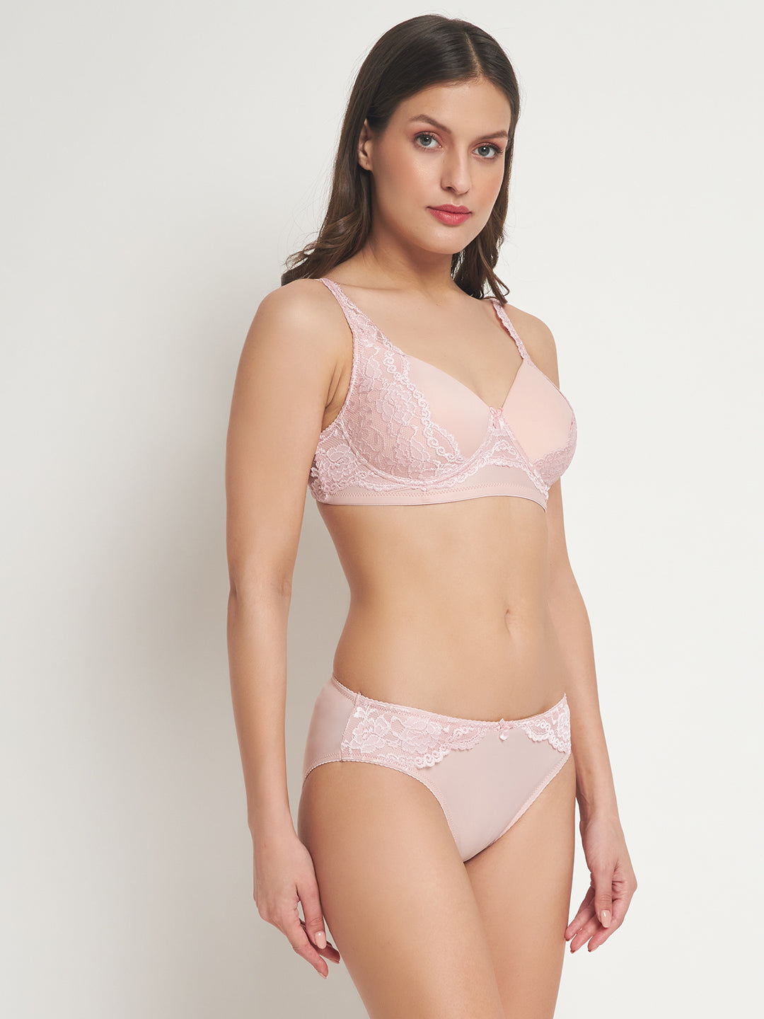 Effectinn"s Non Wired Padded Lingerie Set (1278-PINK)