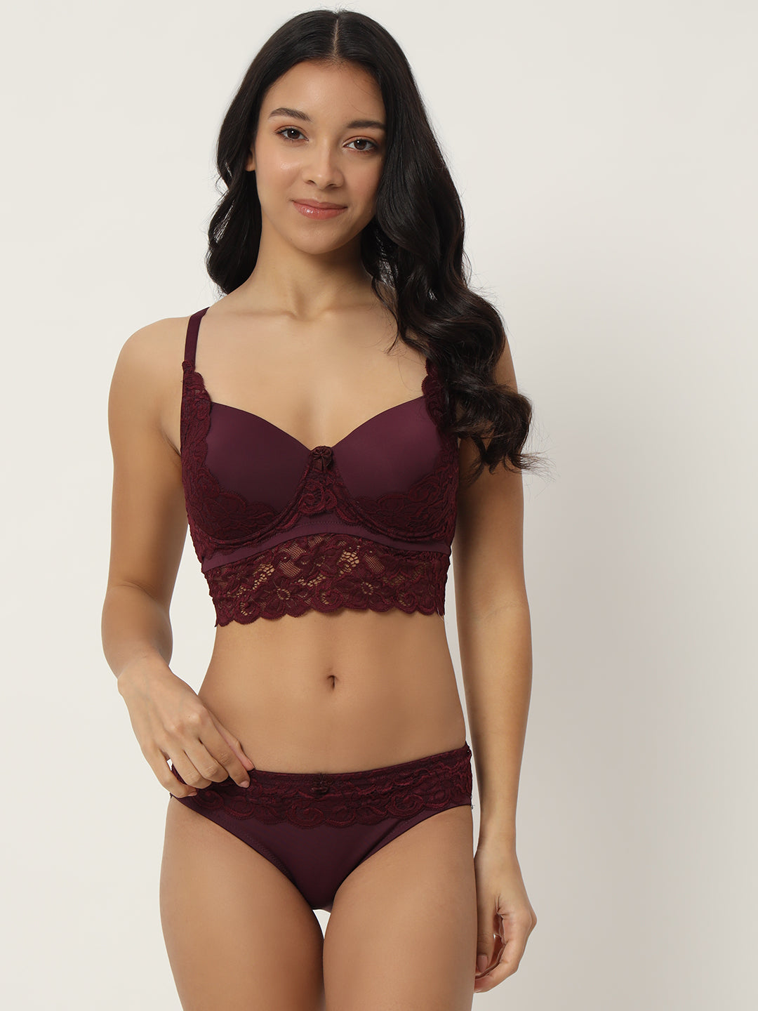 Effectinn"s Padded Lingerie Set (1276-WINE)