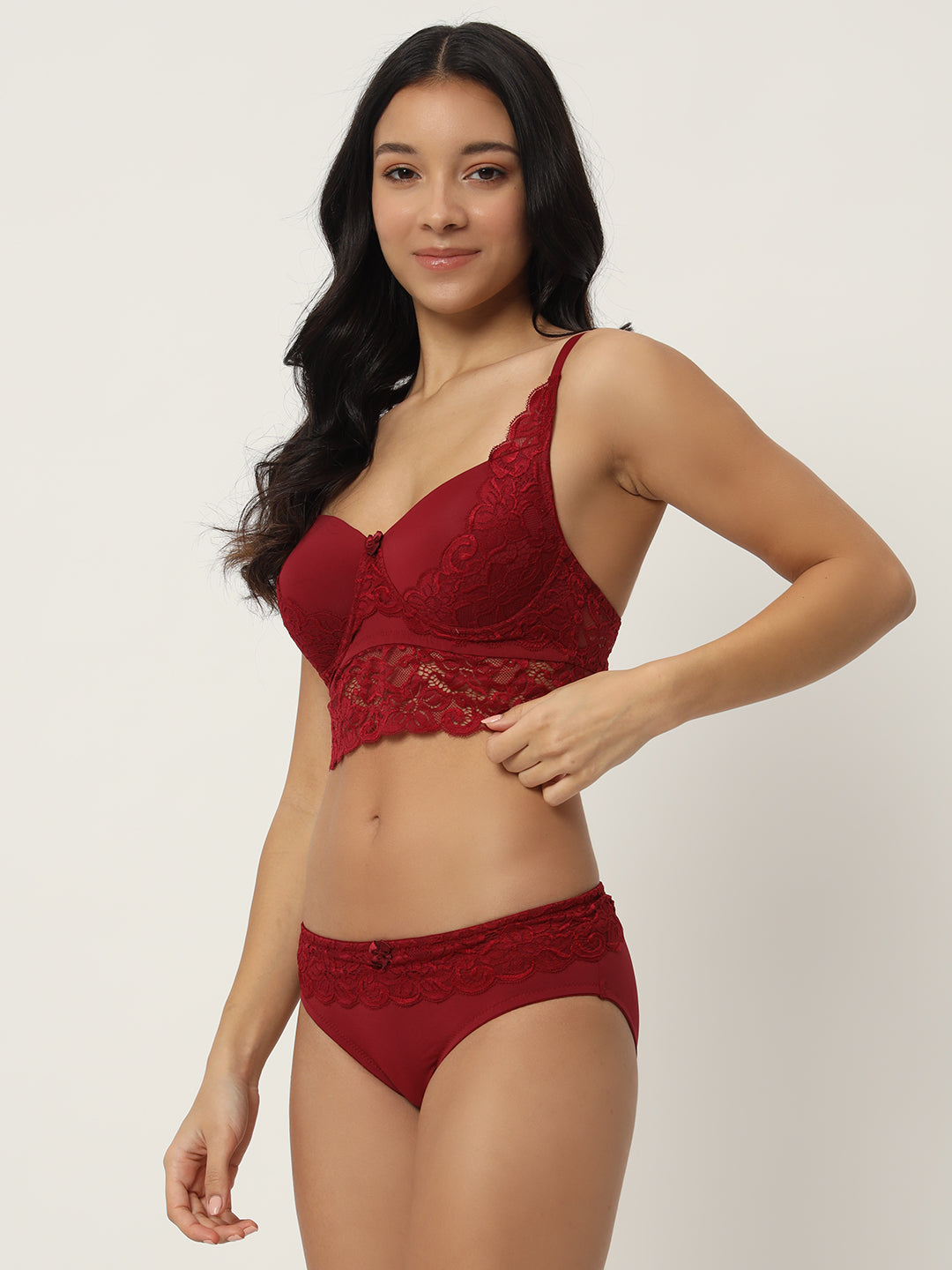 Effectinn"s Padded Lingerie Set (1276-MAROON)