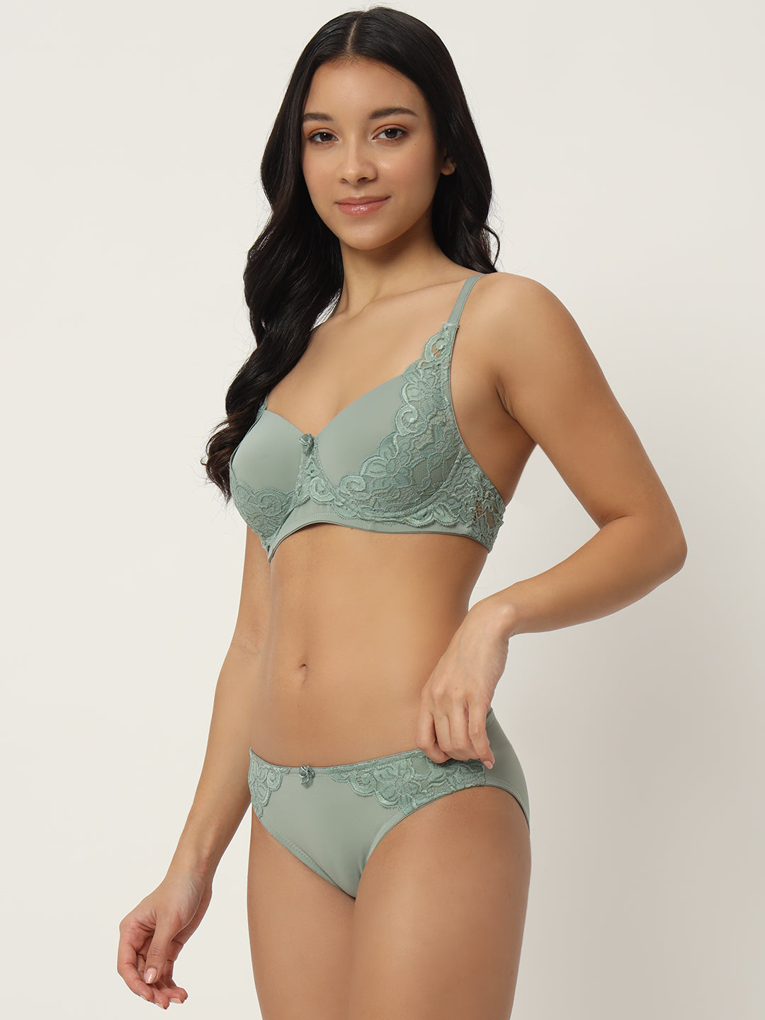 Effectinn"s Padded Lingerie Set (1278-L.GREEN)