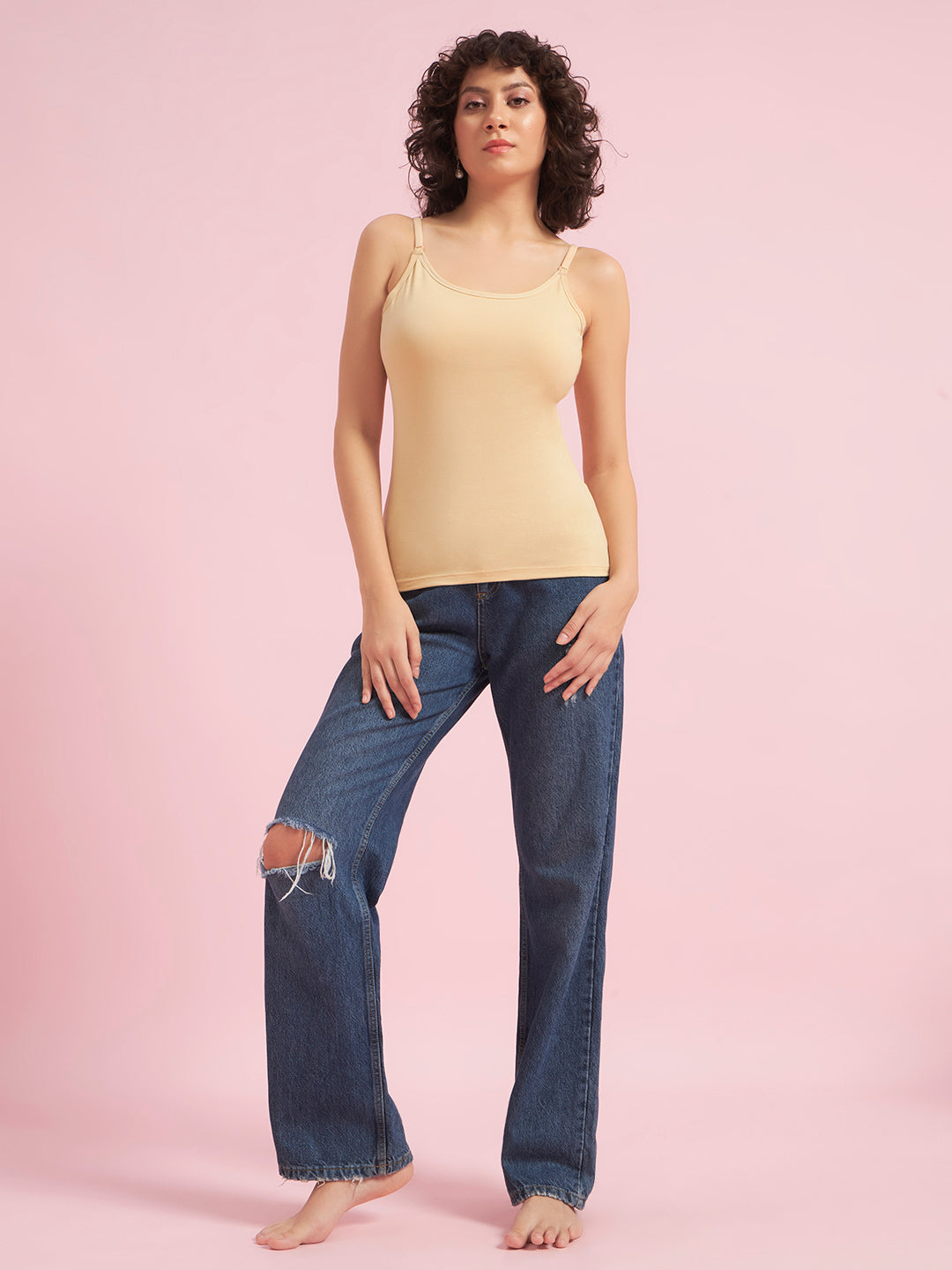 Effectinn Women’s 2-in-1 Camisole with Built-in Sports Bra & Removable Pads – Ultra Soft Stretch Slim Fit(CAMIPAD)