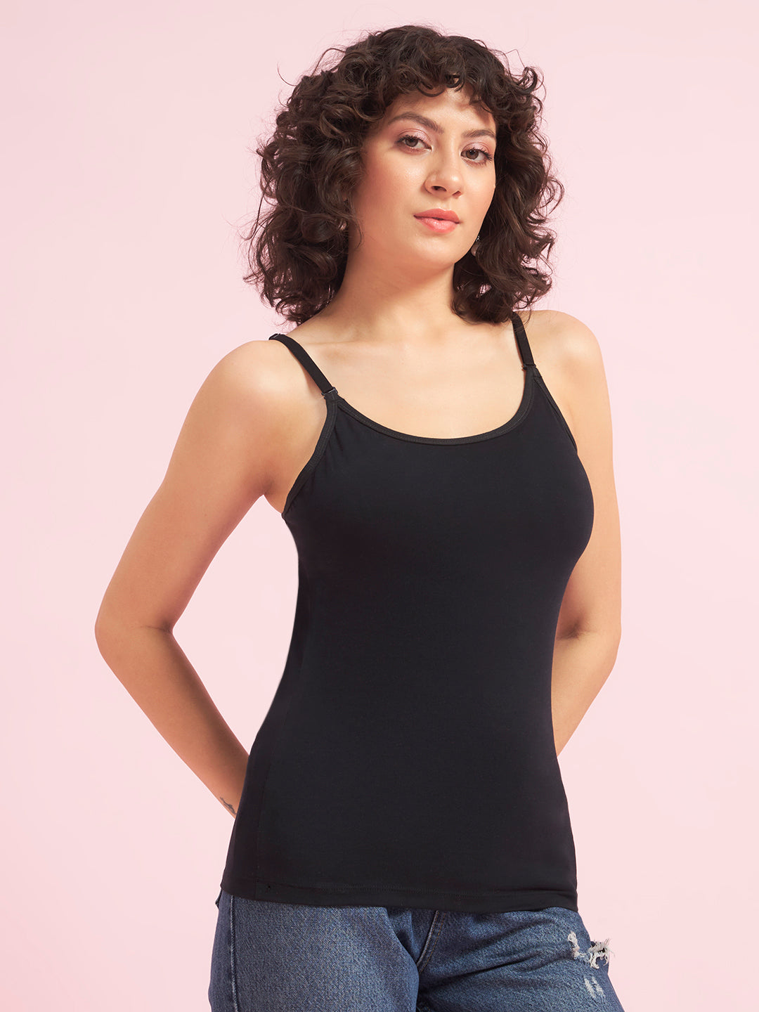 Effectinn Women’s 2-in-1 Camisole with Built-in Sports Bra & Removable Pads – Ultra Soft Stretch Slim Fit(CAMIPAD)