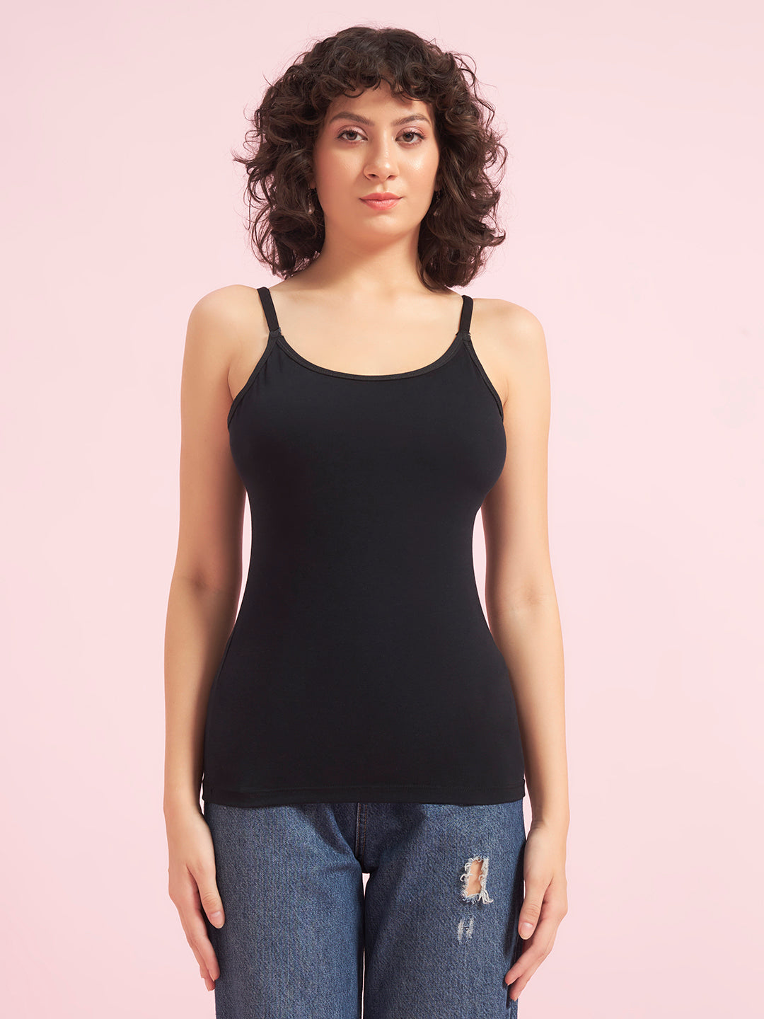 Effectinn Women’s 2-in-1 Camisole with Built-in Sports Bra & Removable Pads – Ultra Soft Stretch Slim Fit(CAMIPAD)