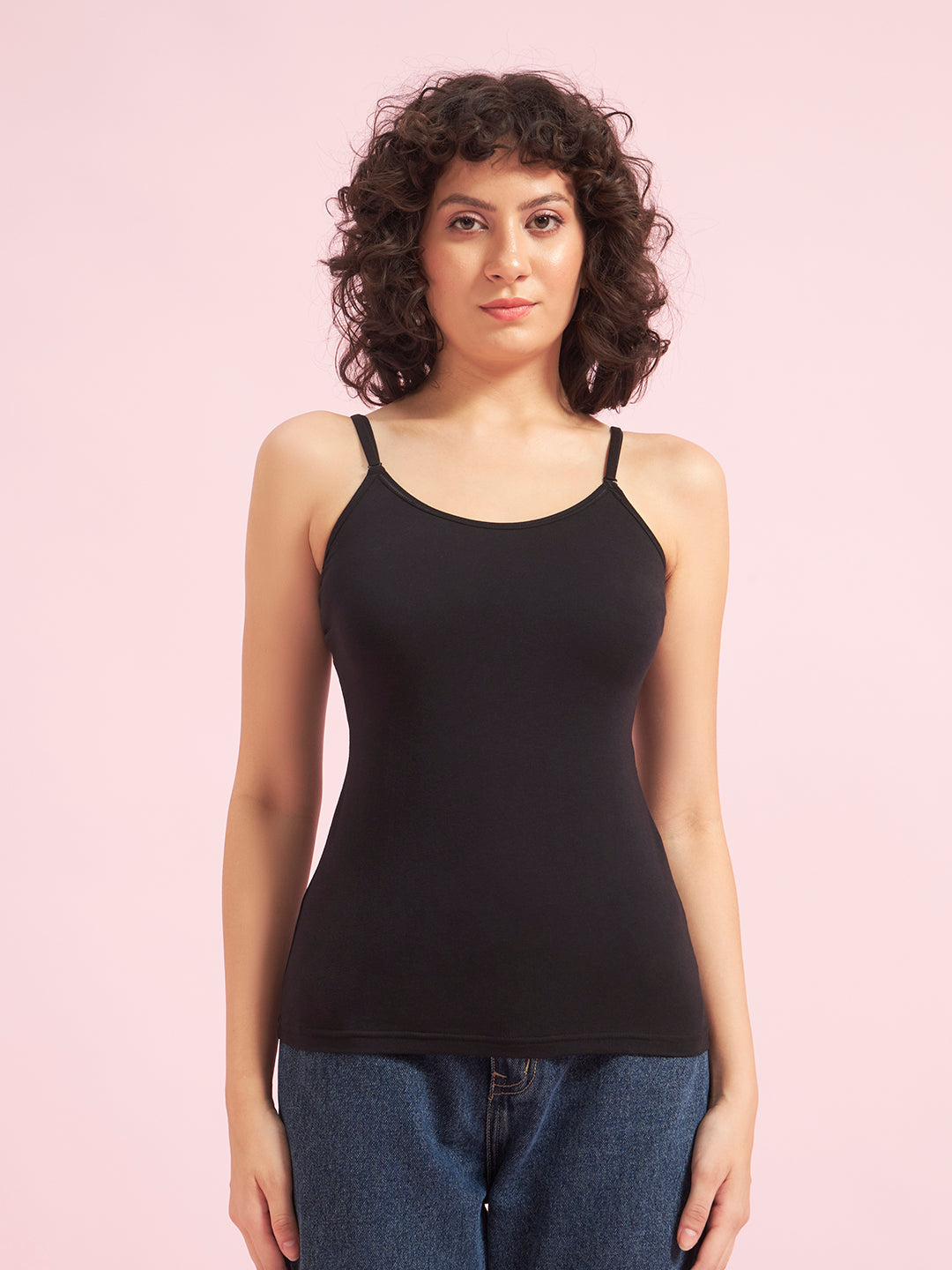 Effectinn Women’s Camisole Top – Soft Stretch Cotton Spaghetti Strap Tank(ADCM_0034)